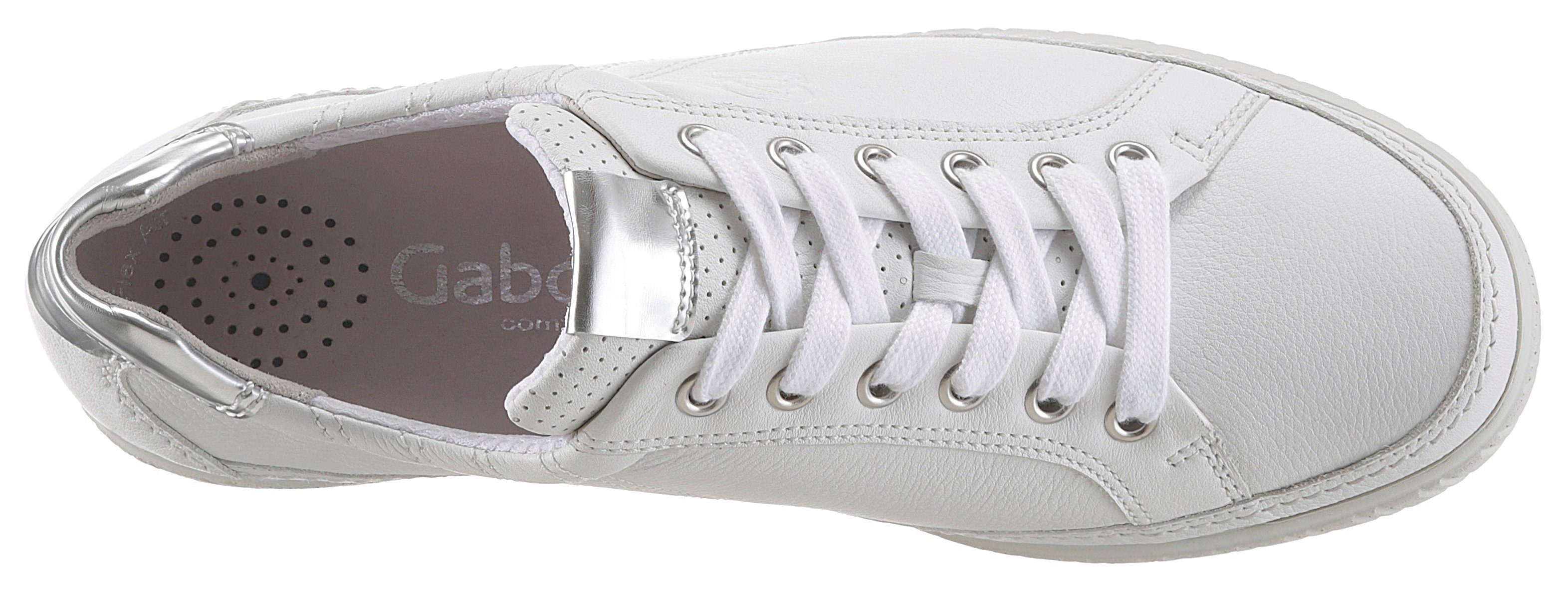 Gabor YORK Sneaker mit modischer Ziersteppung, Freizeitschuh, Halbschuh, Schnürschuh