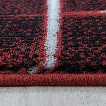 Designteppich Gestreift Design, Carpettex, Läufer, Höhe: 9 mm, Kurzflor Teppich Gestreift Design Teppich Rot Teppich Wohnzimmer