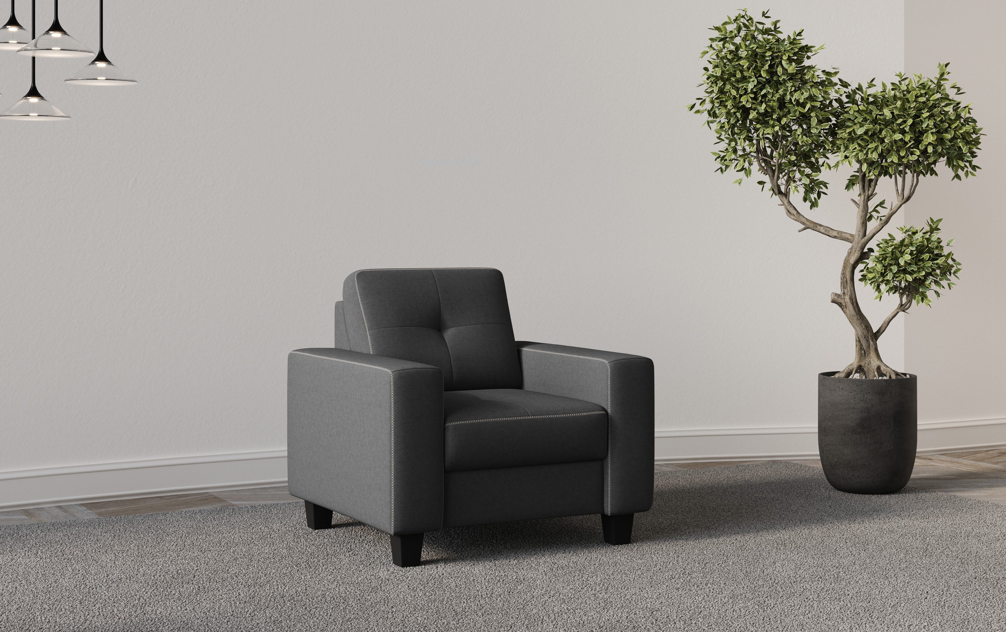Places of Style Sessel Varese, Kreuznaht in beige