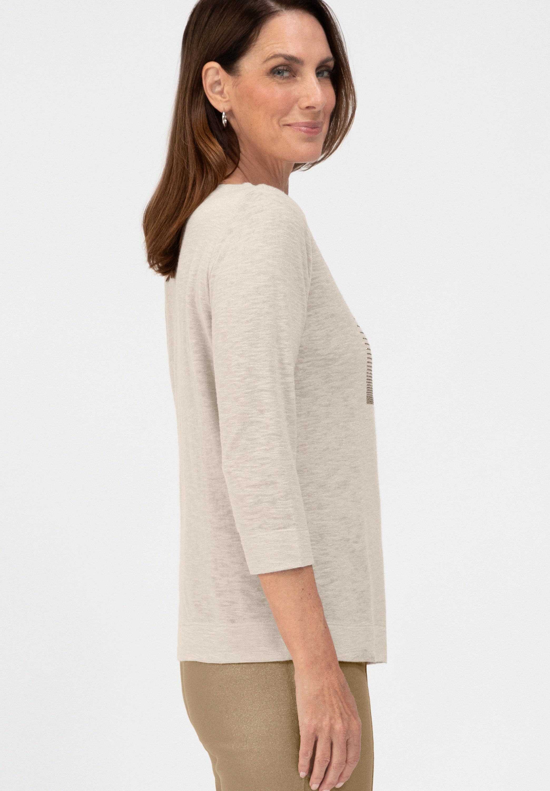 bianca Print-Shirt DINI in leichtem Feinstrick mit Wording-Print – Bild 4 von 5