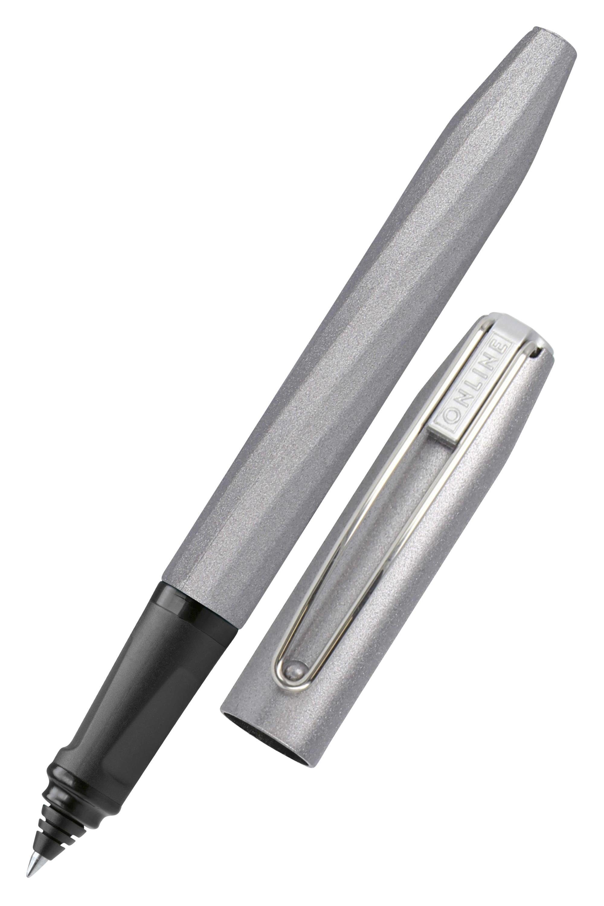 inkl. die Schule, ideal für ergonomisch, Tintenroller Pen Online Grau Slope, Tintenpatrone