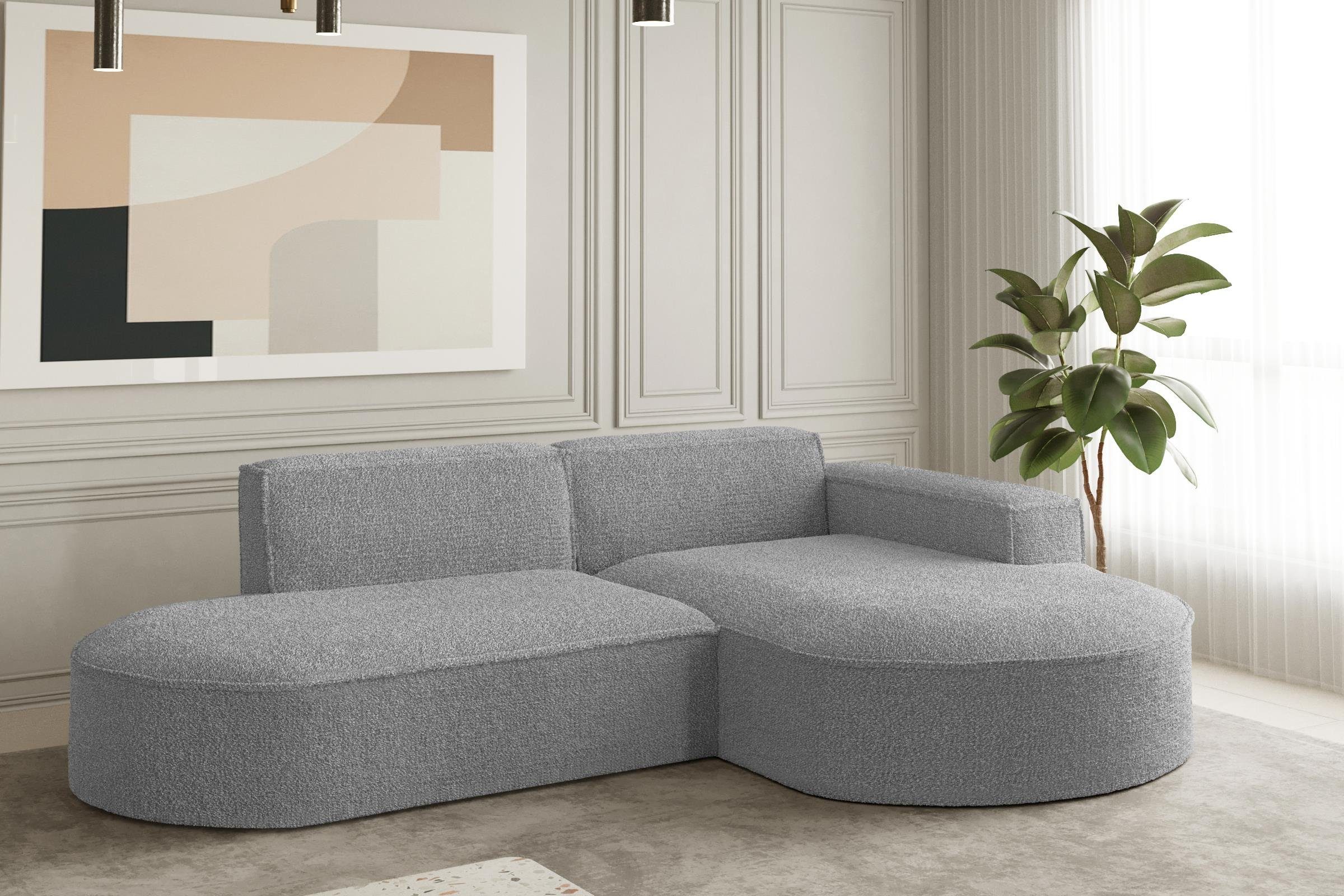 universelle Stil studio, Eckcouch, Teile, Polsterecke im für Ecksofa abgerundete Parker mit modernes Ecke Wohnzimmer, Beautysofa