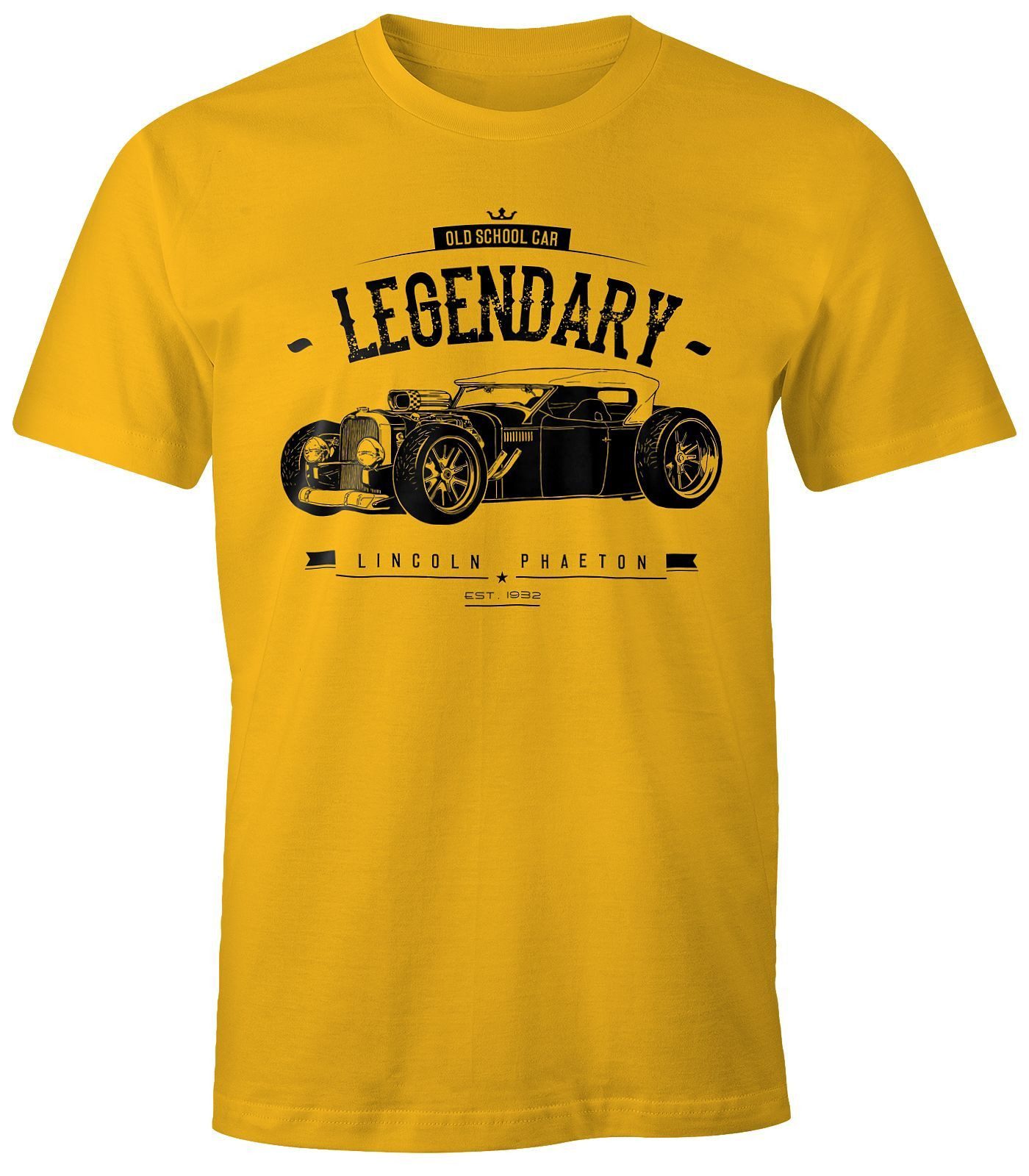 MoonWorks Print-Shirt Herren T-Shirt, Hot Rod Retro Auto Car Oldschool Rockabilly, mit Print