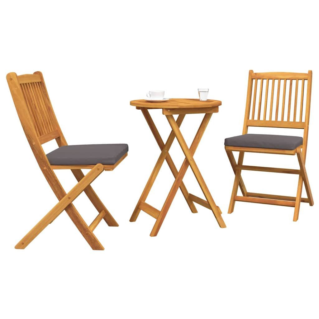 vidaXL Gartenlounge-Set Garten Bistro Set 3 Stk. Braun Massivholz, (3-tlg)
