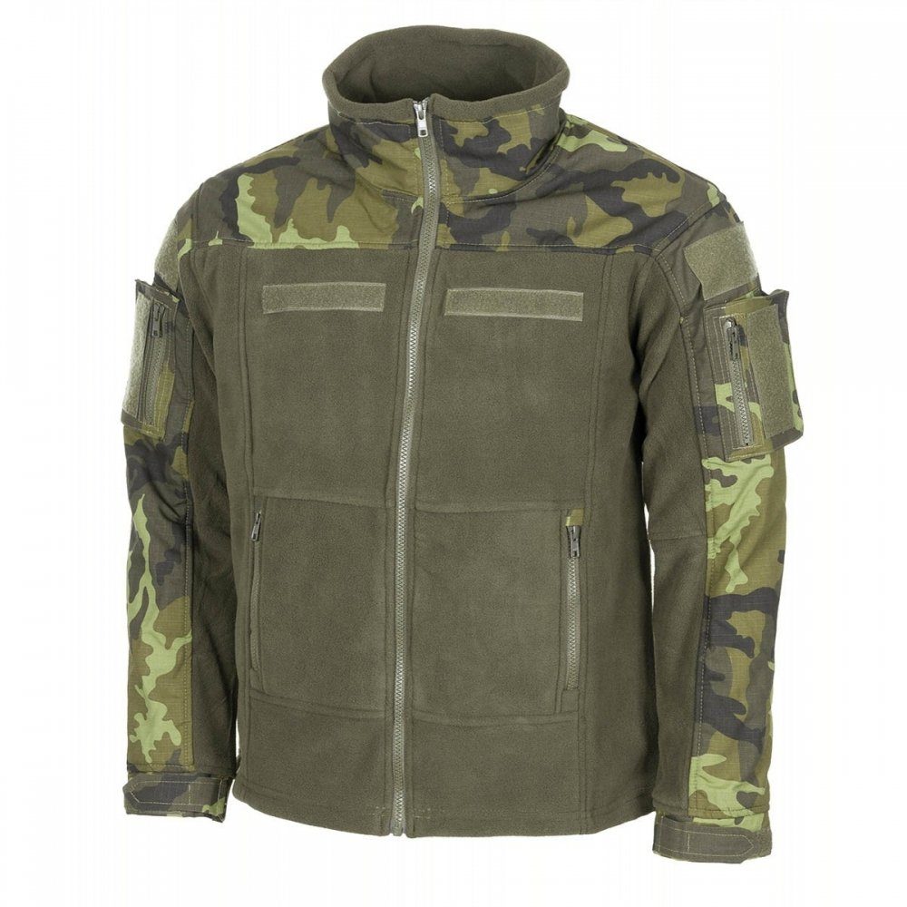 MFHHighDefence Fleecejacke Fleece-Jacke, Combat, M 95 CZ tarn - 4XL 2 aufgesetzte Ärmeltaschen