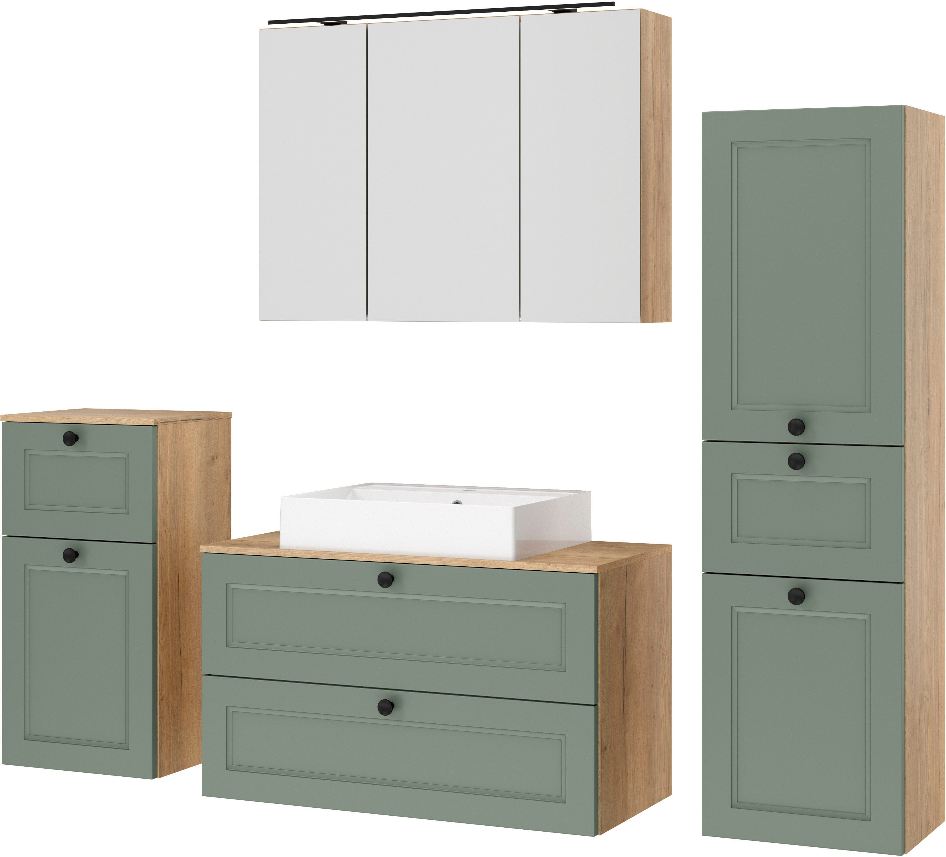 nobilia® Badmöbel-Set Cascada, vormontiert, mit Soft-Close