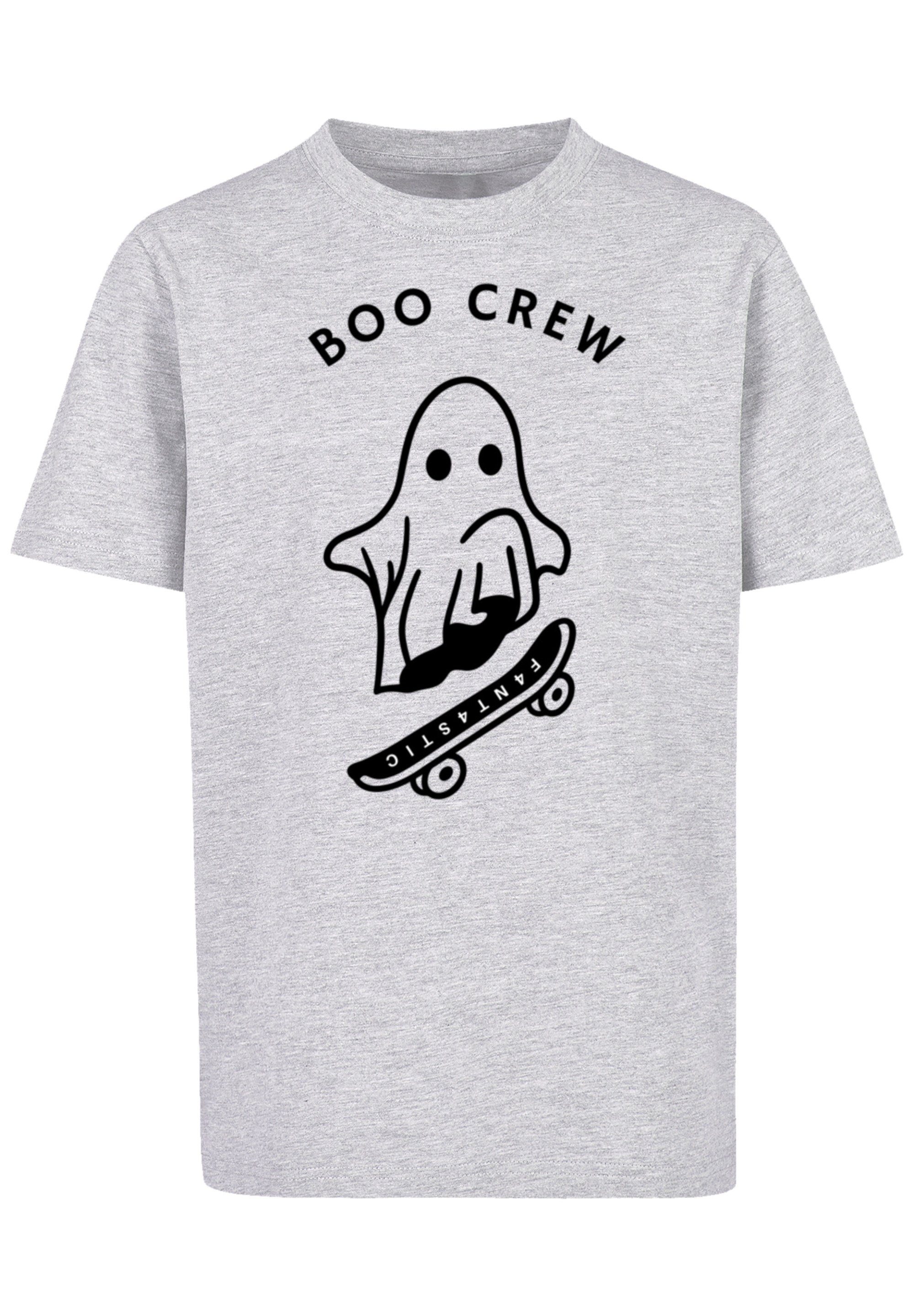 Print grey Halloween Boo heather F4NT4STIC T-Shirt Crew
