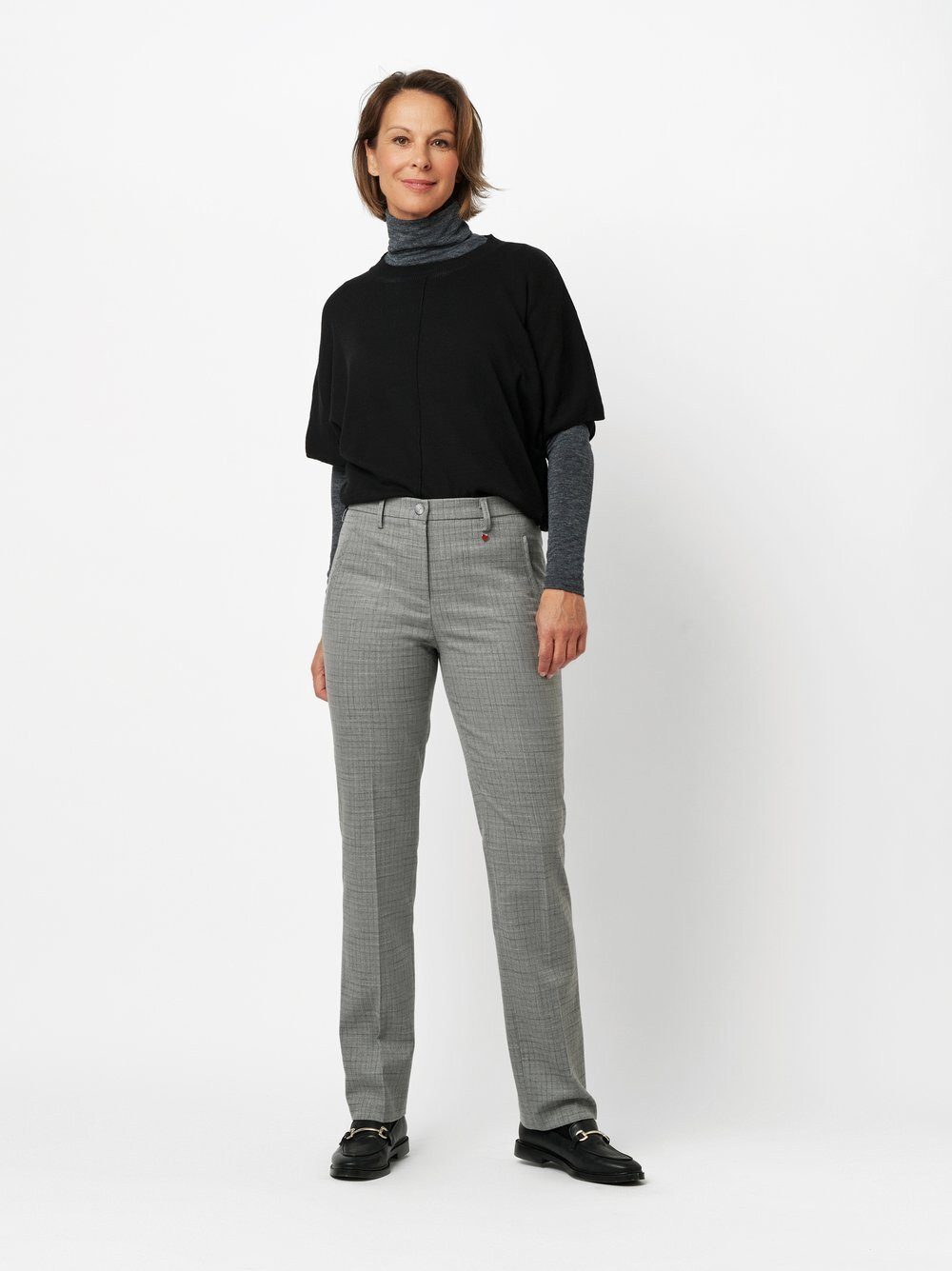 Relaxed by TONI Stretch-Hose Meine beste Freundin mit dezentem Karomuster