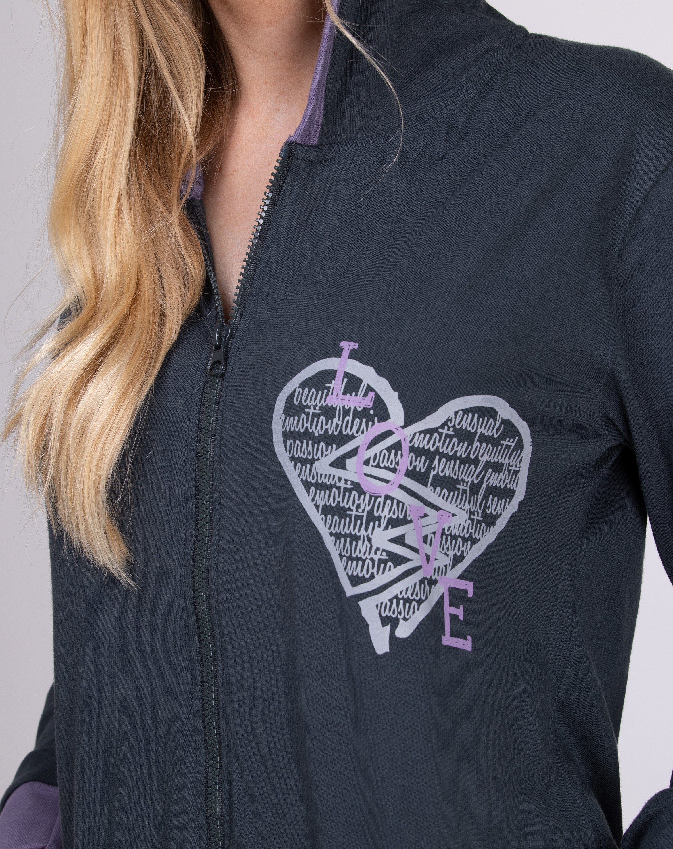 maluuna Hausanzug Jumpsuit, Onesie mit Bündchen an Arm- und Beinabschluss,100% Baumwolle