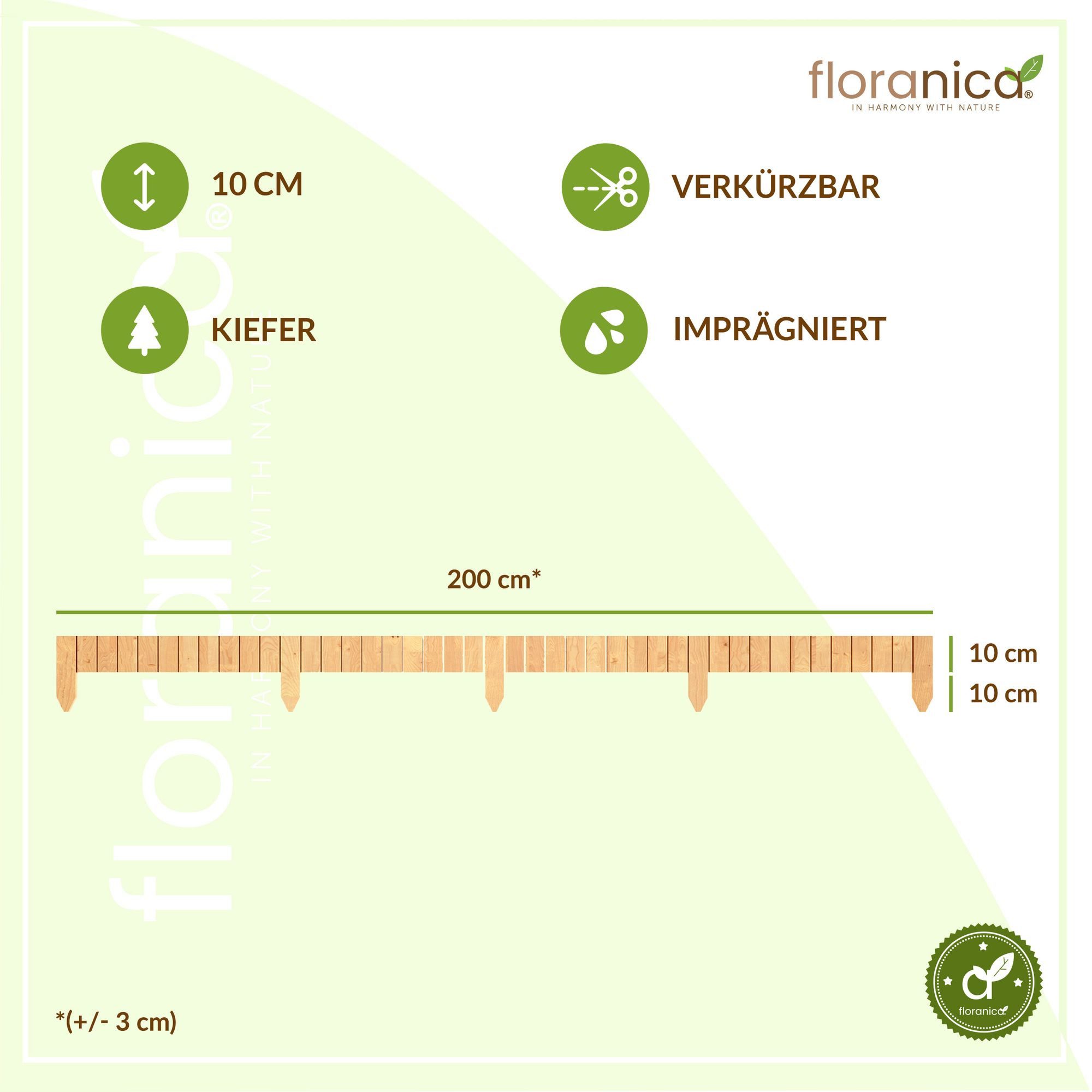 Thumbnail - Floranica Palisade Beeteinfassung Flexibler Rollborder Rasenkante Beetumrandung Palisade, LxH: 200x10 cm, Natur, für Blu...