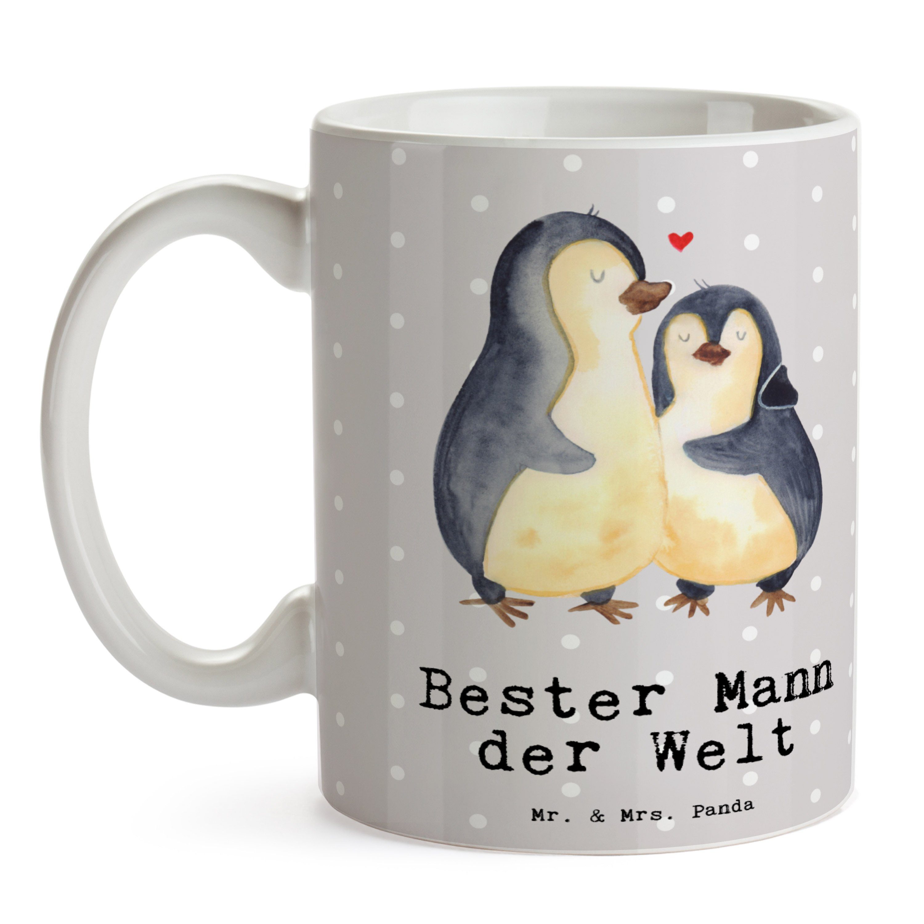 der - Grau Mann Geschenk, Lebensgefährt, Panda Mr. Pastell Mrs. & Welt Tasse - Pinguin Keramik Bester