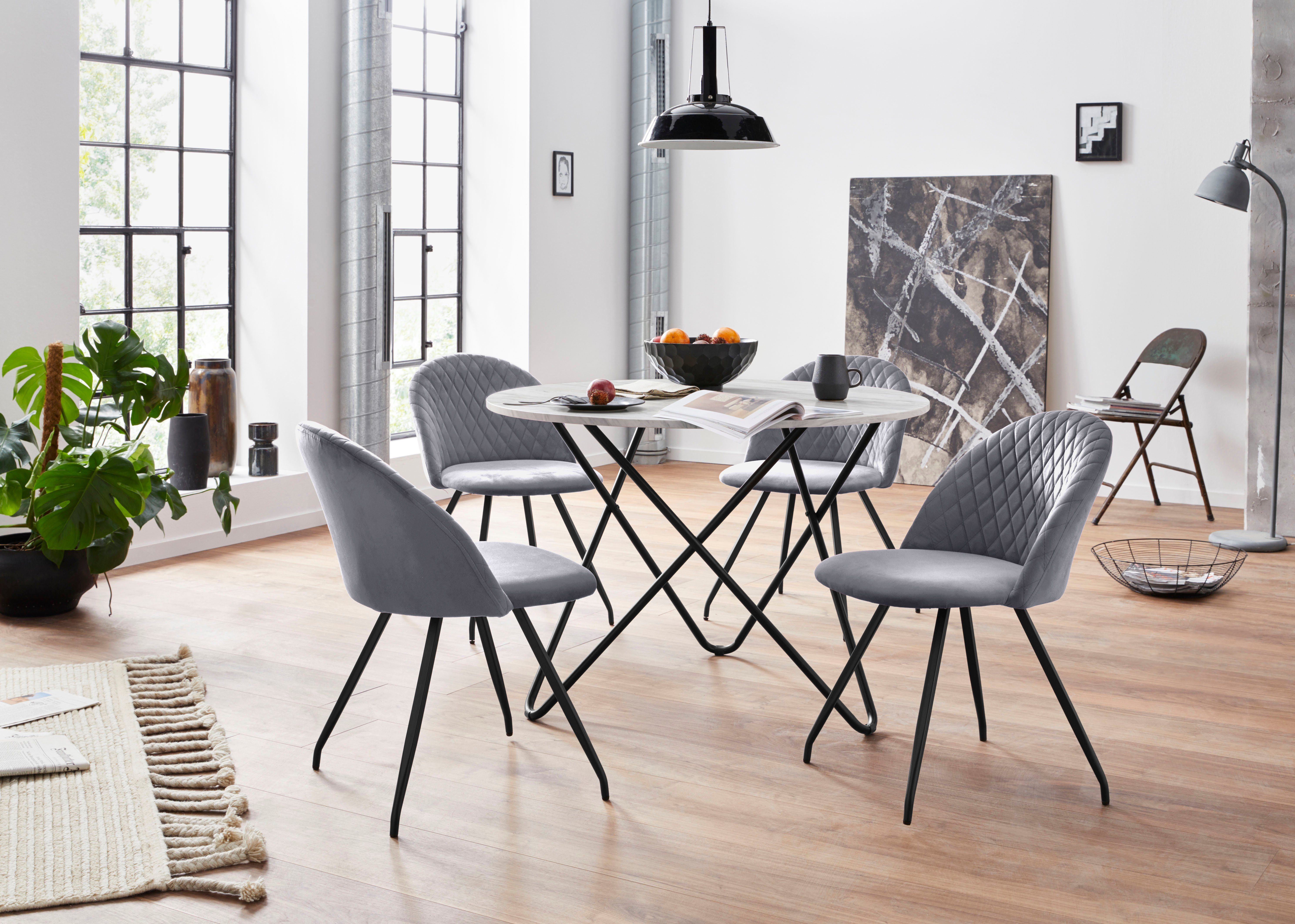 Essgruppe, mit 4 Stühle, Tischplatte in Marmoroptik online kaufen OTTO