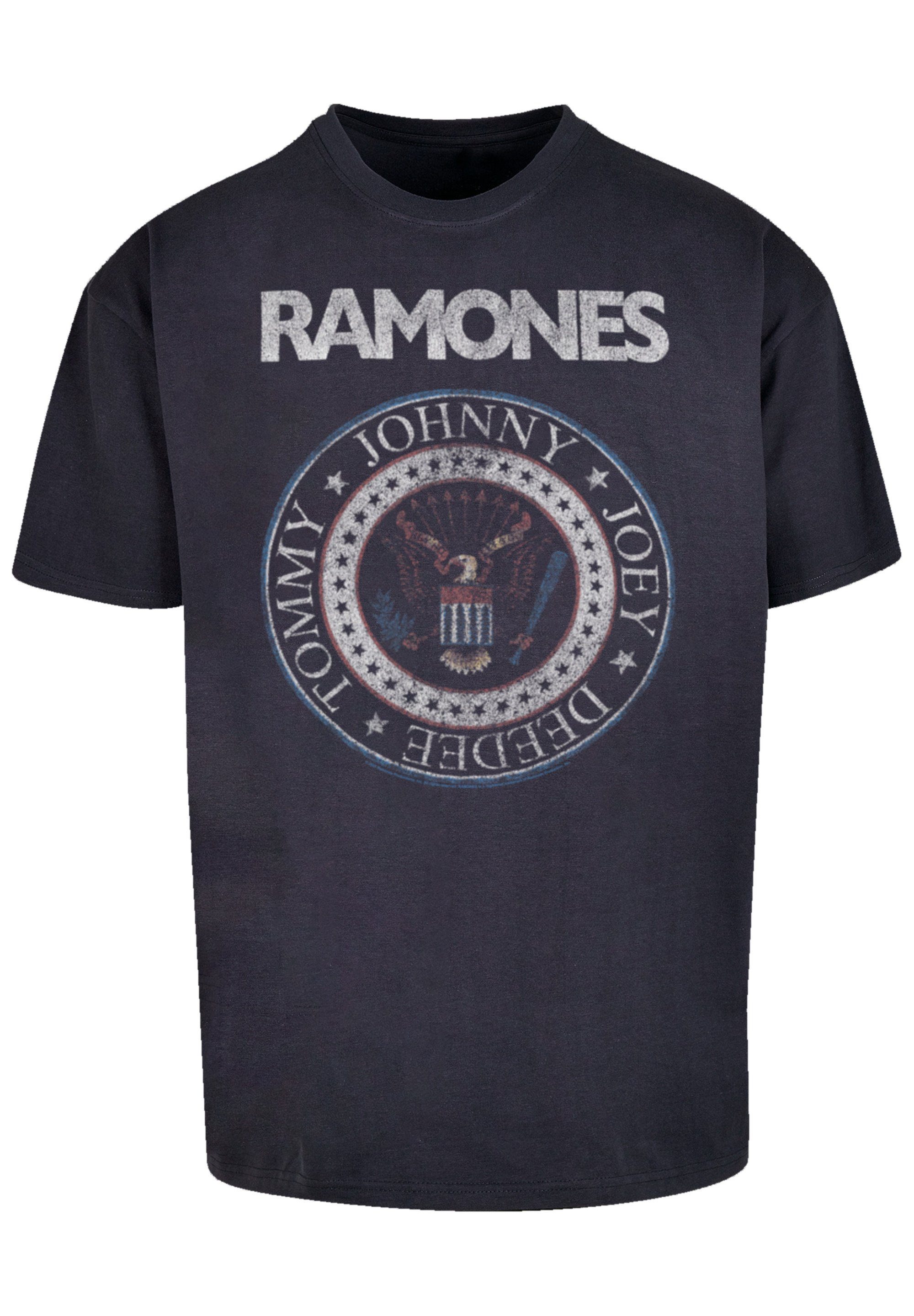 Musik navy F4NT4STIC Qualität, Ramones And White Red Rock Seal Premium Rock-Musik Band T-Shirt Band,