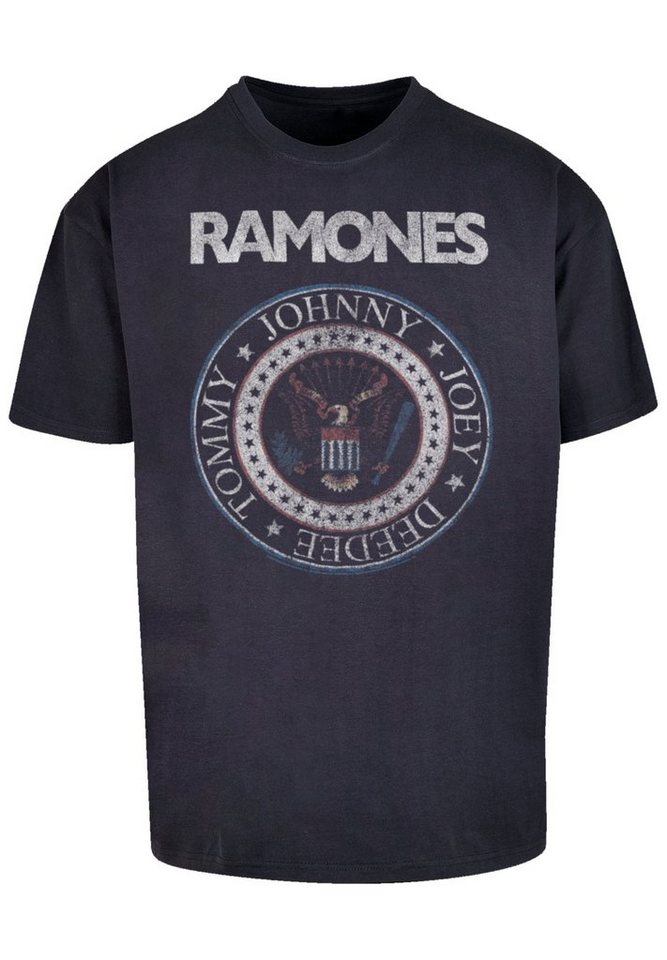 F4NT4STIC T-Shirt Ramones Rock Musik Band Red White And Seal Premium  Qualität, Band, Rock-Musik, Weite Passform und überschnittene Schultern