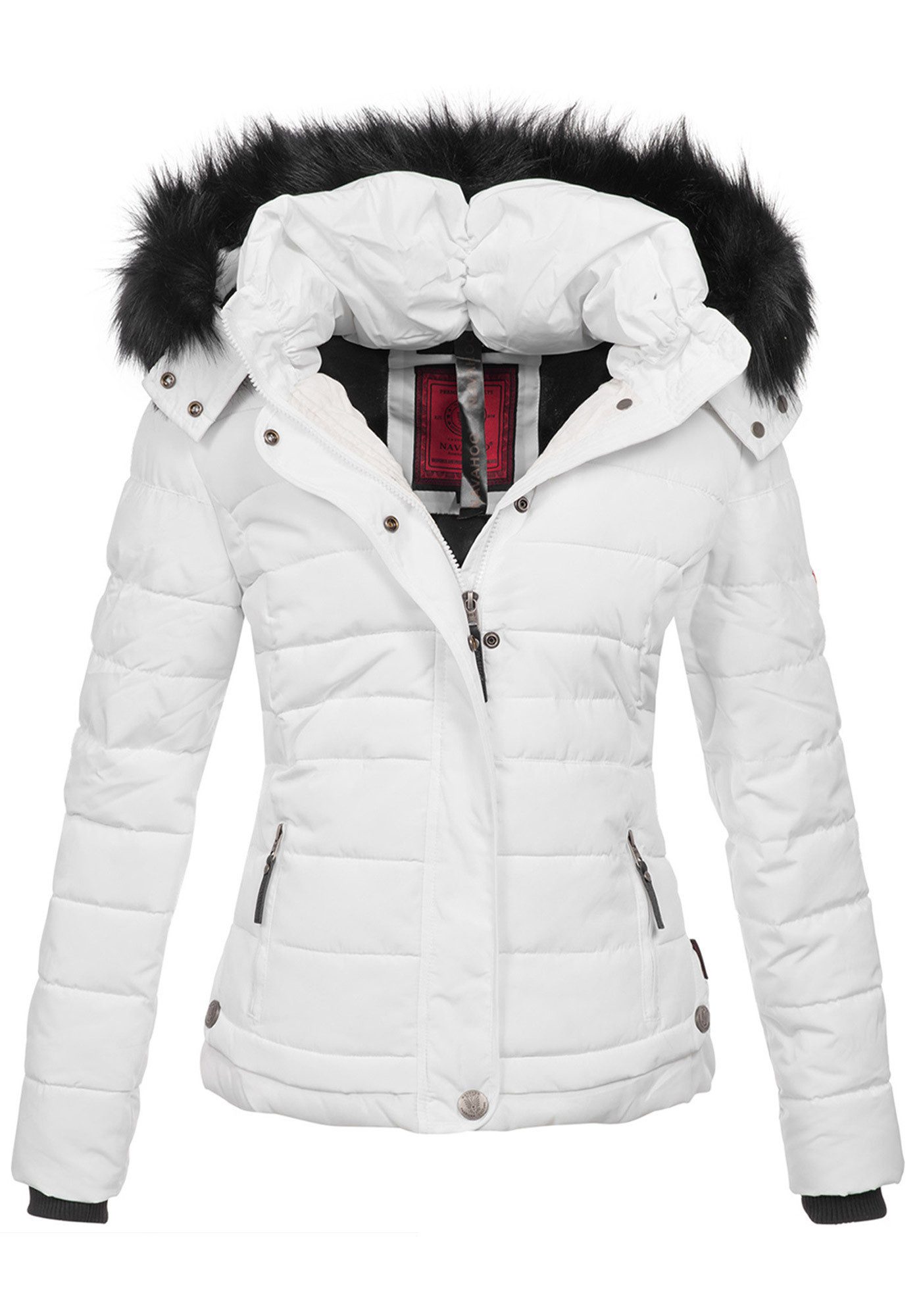 Navahoo Steppjacke Chloe hochwertige Winterjacke mit abnehmbarer Kapuze – Bild 4 von 5