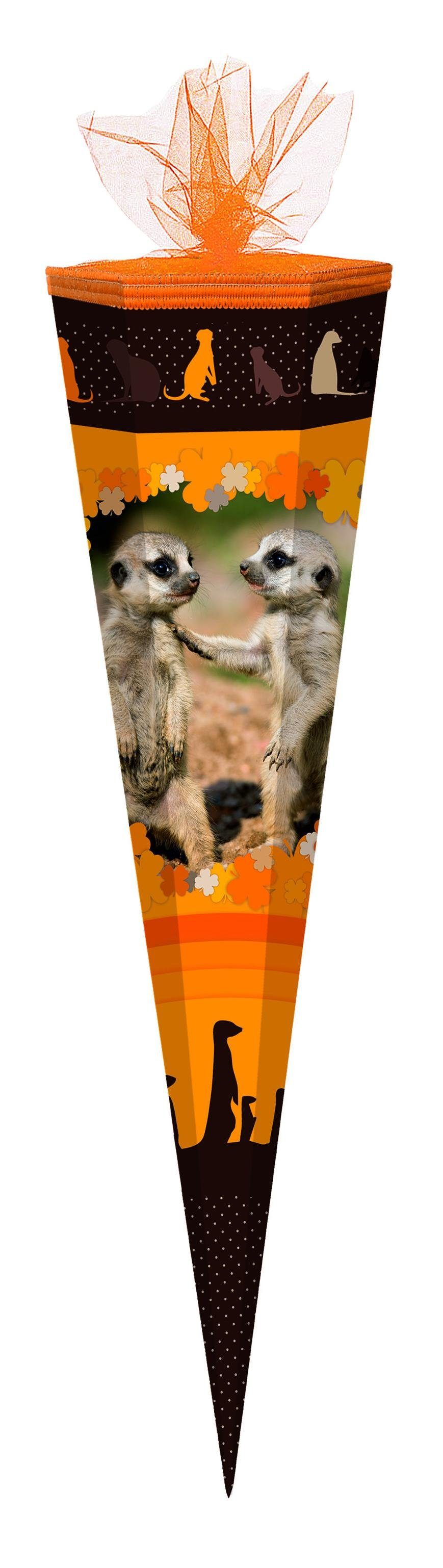 Schultüte Schultüte / Zuckertüte / 85cm / eckig / "Erdmännchen"