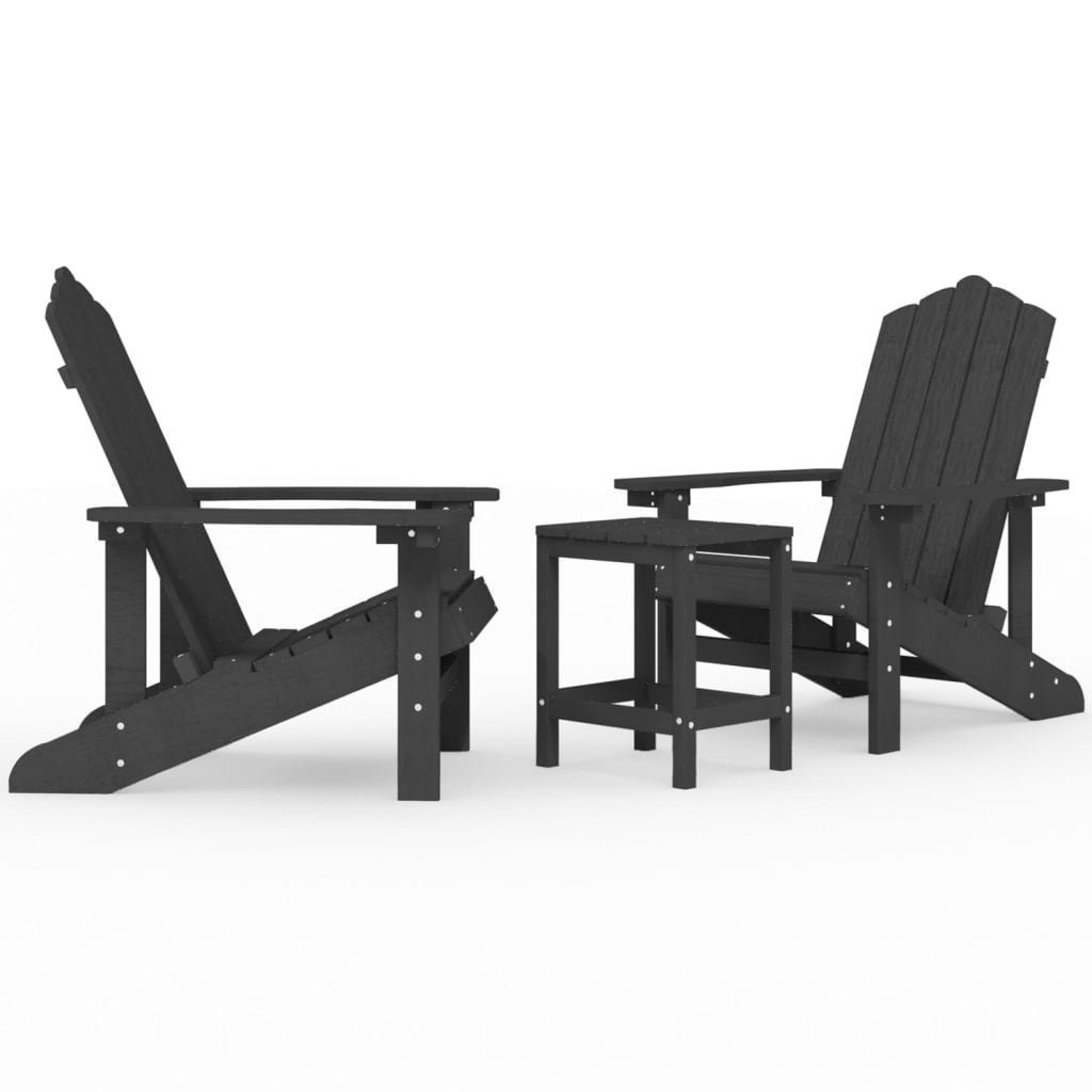 Tisch Adirondack-Gartenstühle Gartenstuhl Anthrazit HDPE furnicato mit