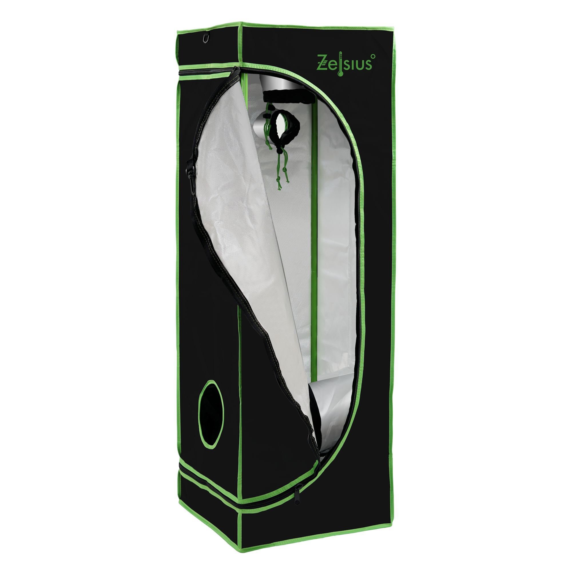 Zelsius Gewächshaus Grow Tent 60 x 60 x 120 cm schwarz/grün Pflanzenzucht Indoor schwarz | Rabatt: 15%