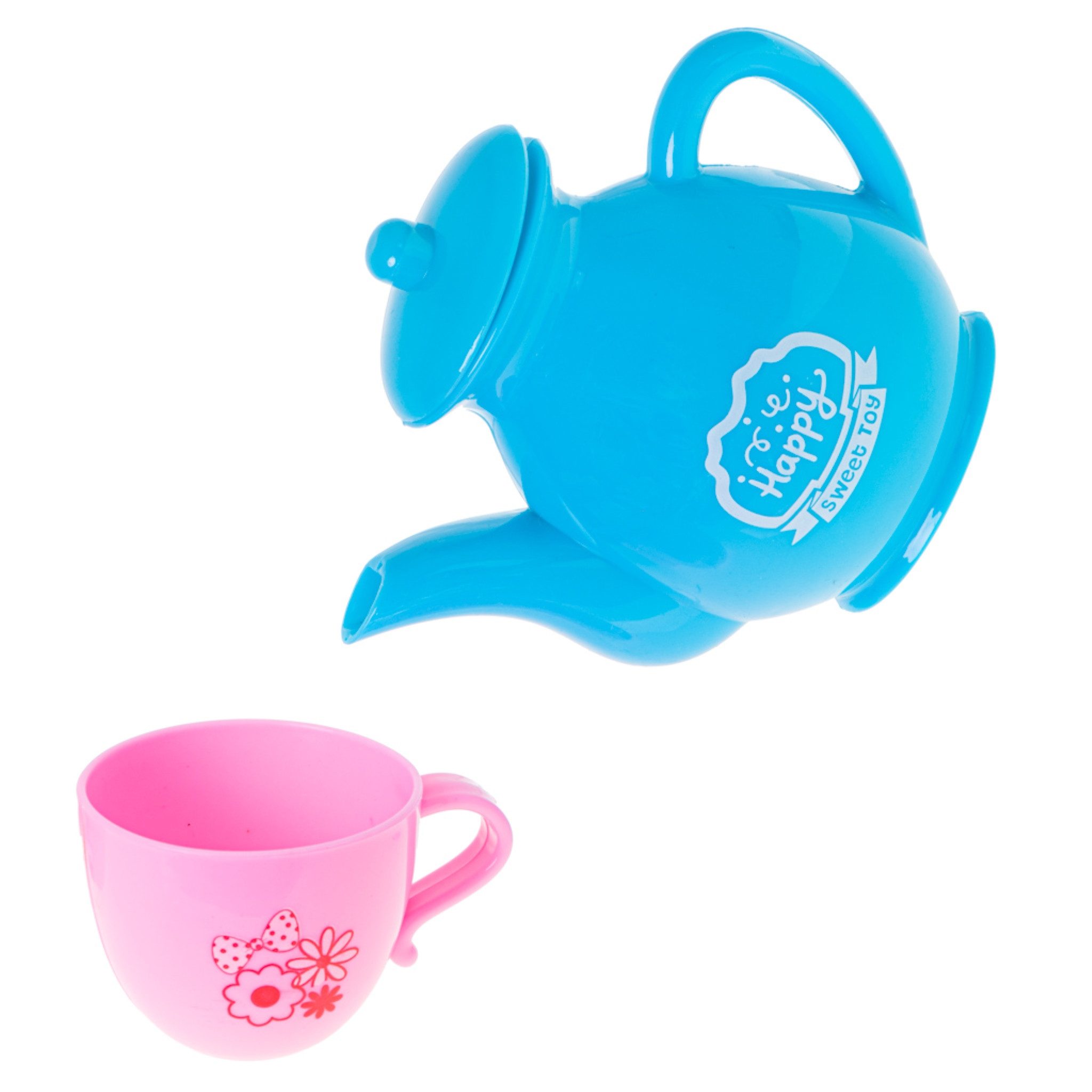 Ikonka Spiel-Kochgeschirr Kinder Kaffeeservice Set 46 Teile Geschirr Kuchen für Rollenspiele, (Kinder-Kaffeeservice für Rollenspiele mit Geschirr und Dessertattrappen, 46-tlg., 46-teiliges Kaffeeservice-Set mit Geschirr Kanne, Tablett Desserts), 46-teiliges Kaffeeservice fördert Fantasie soziale Fähigkeiten