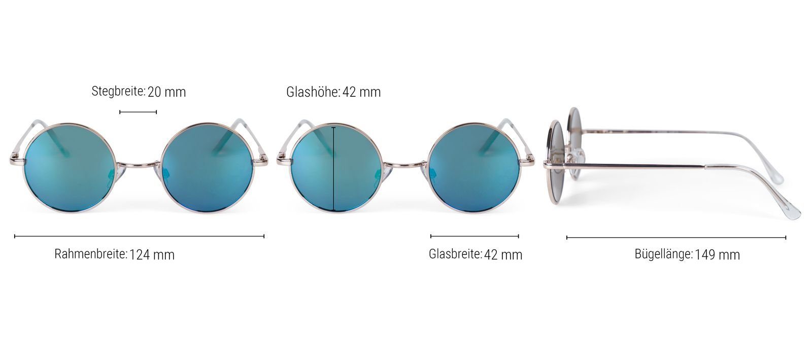 styleBREAKER Sonnenbrille (1-St) Getönt Gestell getönt Schwarz / Glas Grau