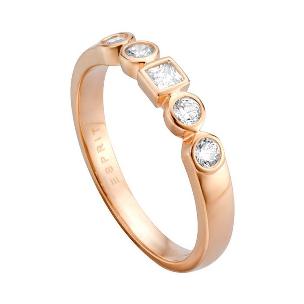 Esprit Silberring Esprit Ring Flow aus Sterlingsilber rosé mit Zirkonia