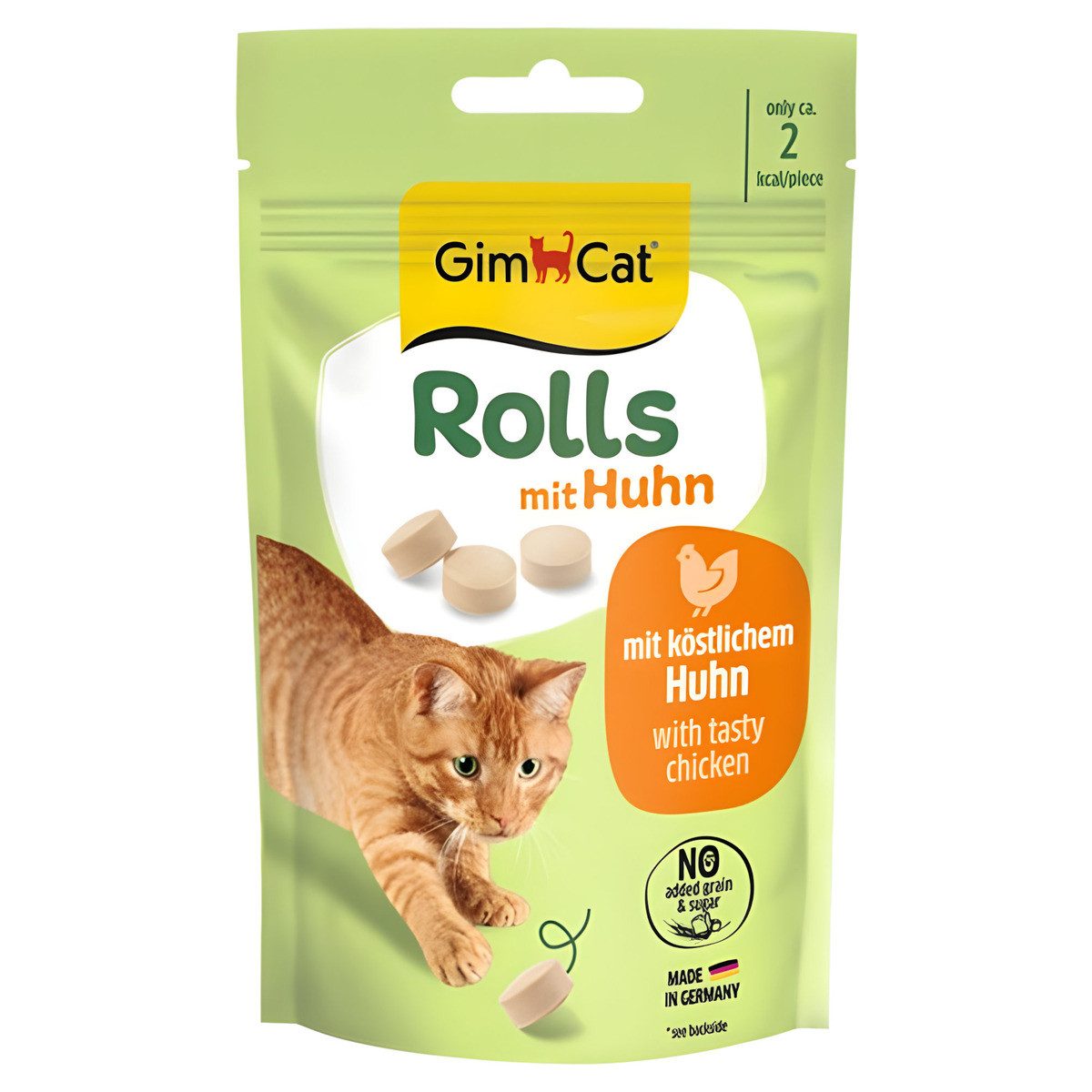 GimCat Rolls mit Huhn 40 g, Snack für: Katze
