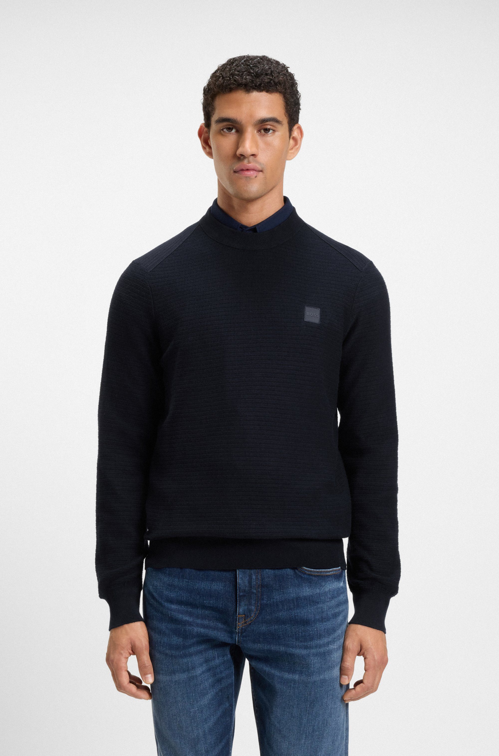 BOSS ORANGE Strickpullover Anion mit BOSS-Badge günstig online kaufen