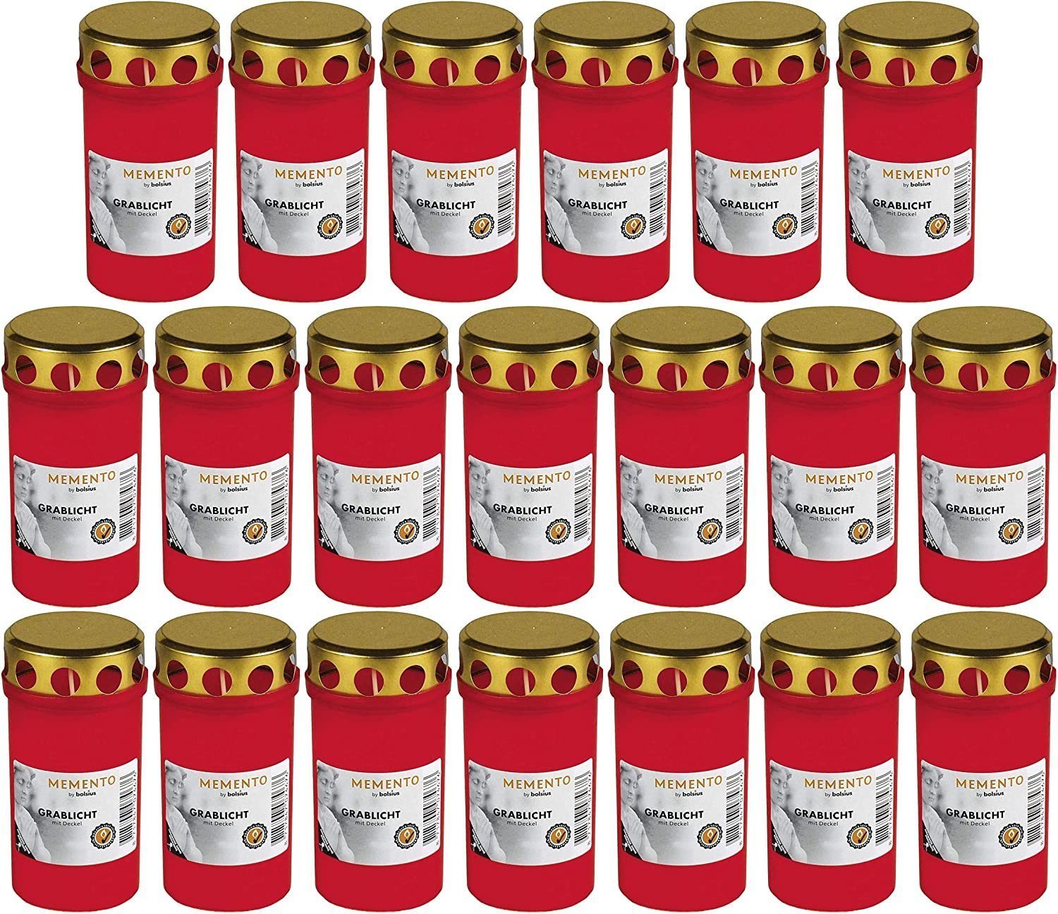 Gut & Günstig Grabkerze 20 Stück Grabkerze Dauerbrenner mit Deckel rot günstig online kaufen