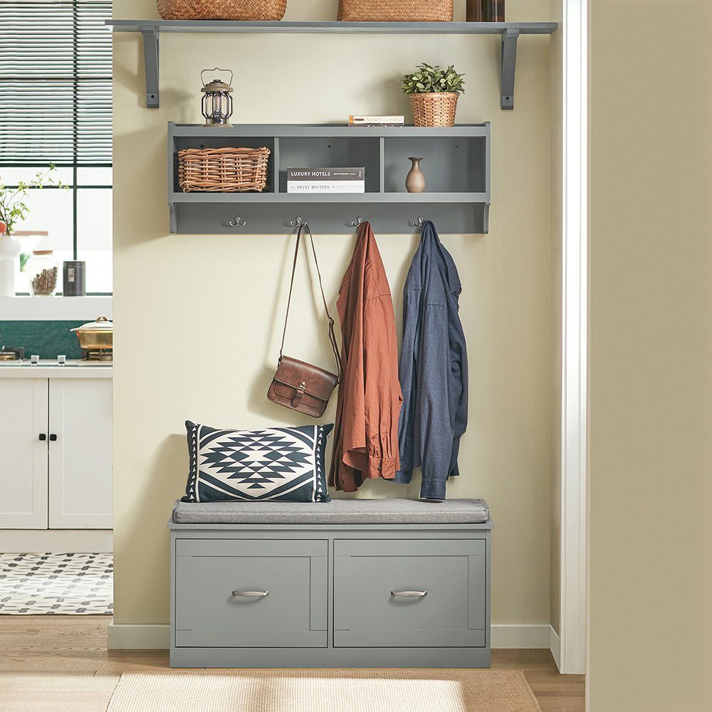 SoBuy Wandgarderobe FHK28, Flurgarderobe Kleiderhaken Hängeregal günstig online kaufen