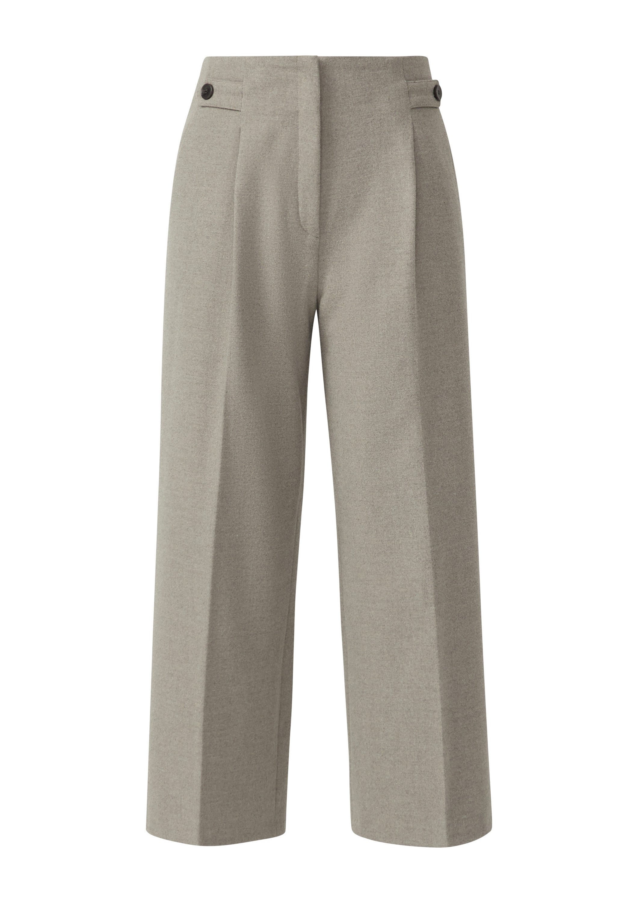 s.Oliver Culotte Hose High Rise Culotte aus Flanell mit klassischer Bundfalte