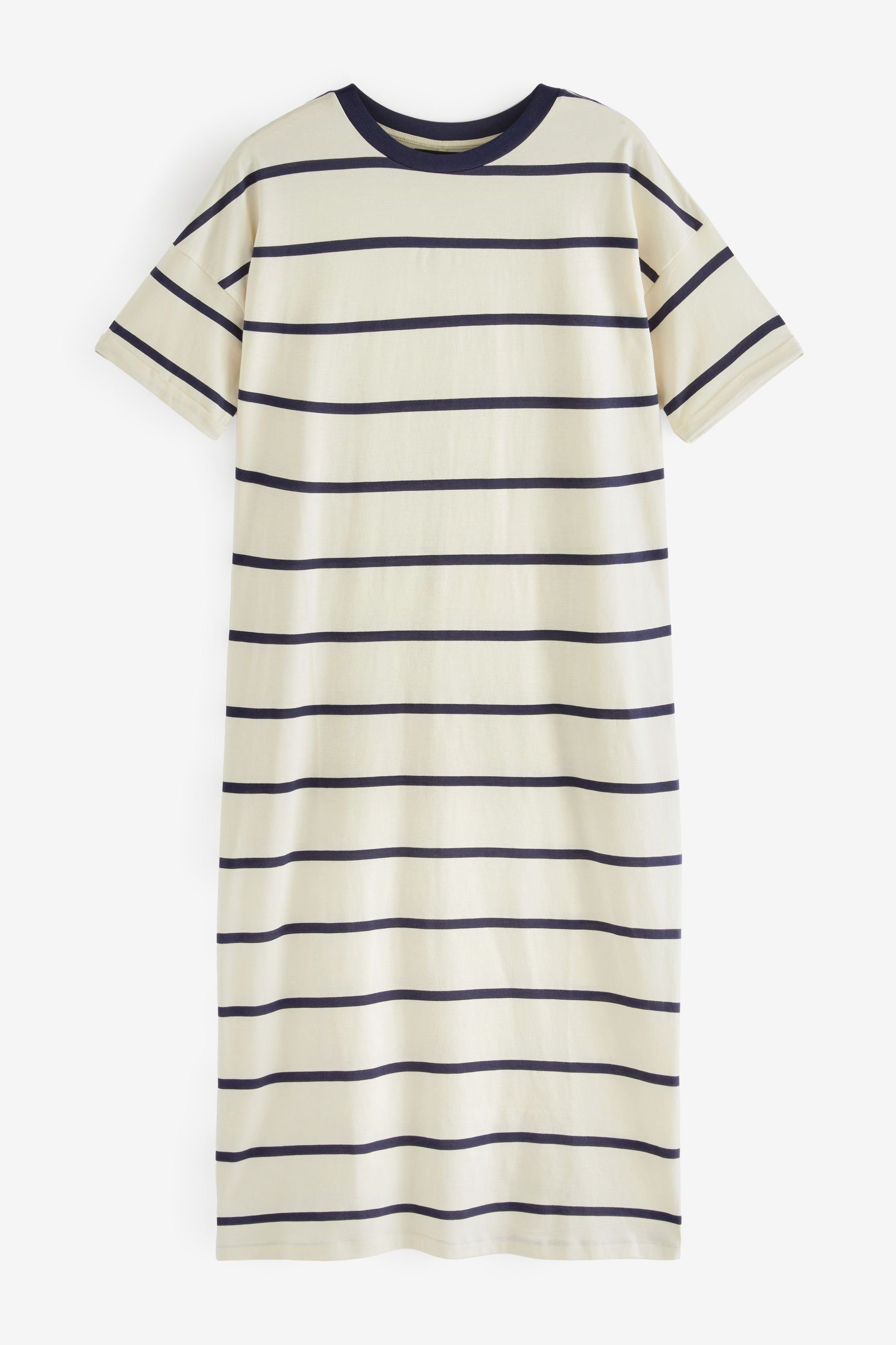 Next Shirtkleid (1-tlg) T-Shirt-Kleid % Blue/White 100 Gestreiftes Navy aus Baumwolle