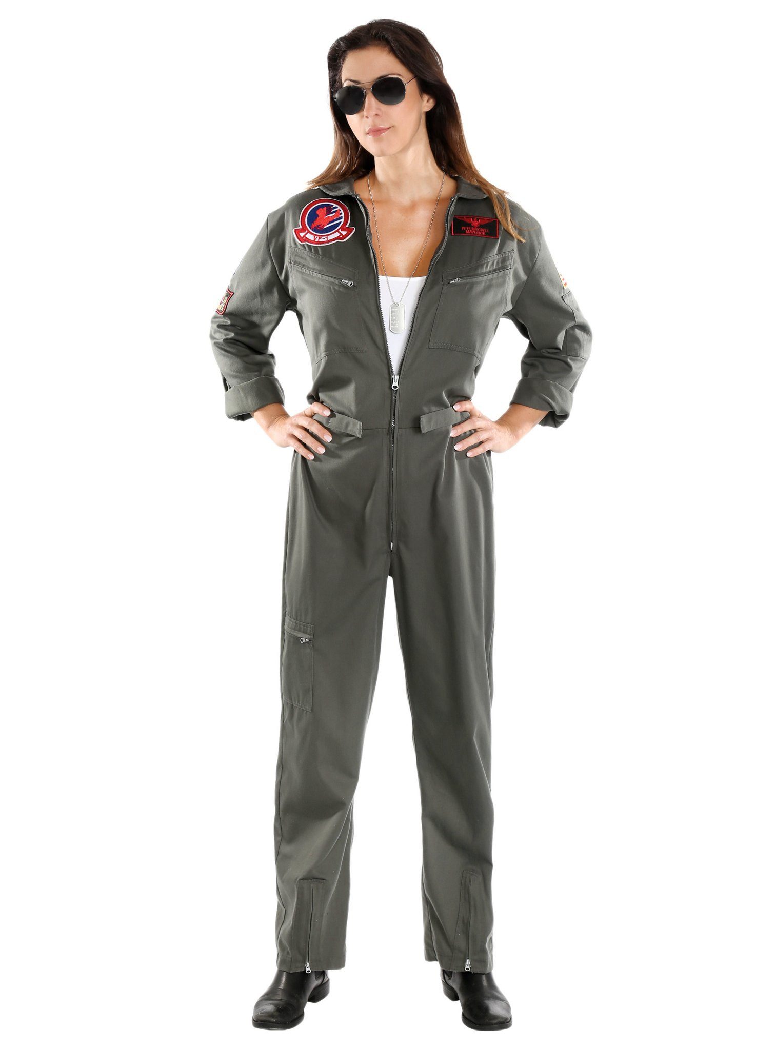 Maskworld Kostüm Original Top Gun Kostüm - Overall für Fasching, Lizenziert günstig online kaufen