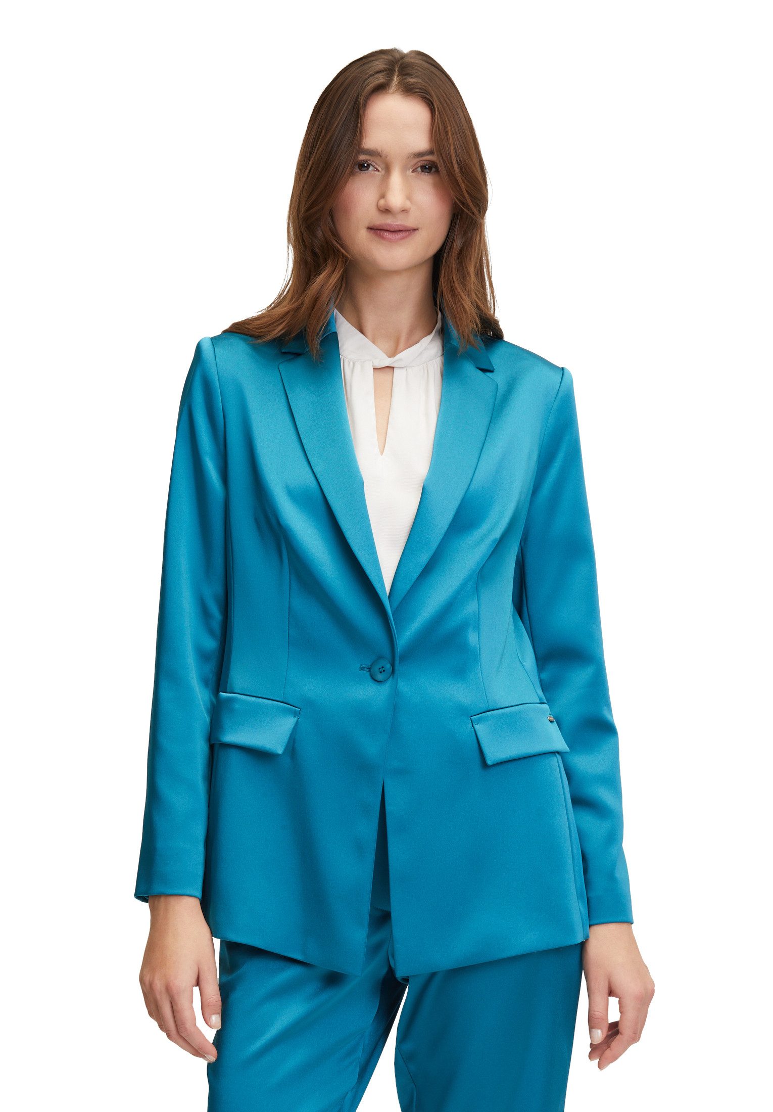 Longblazer Betty & Co Damen Businessblazer mit Taschen