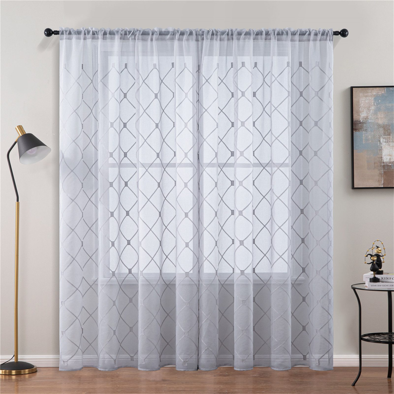 BYSURE Gardine, Stangendurchzug (2 St), halbtransparent, günstig online kaufen