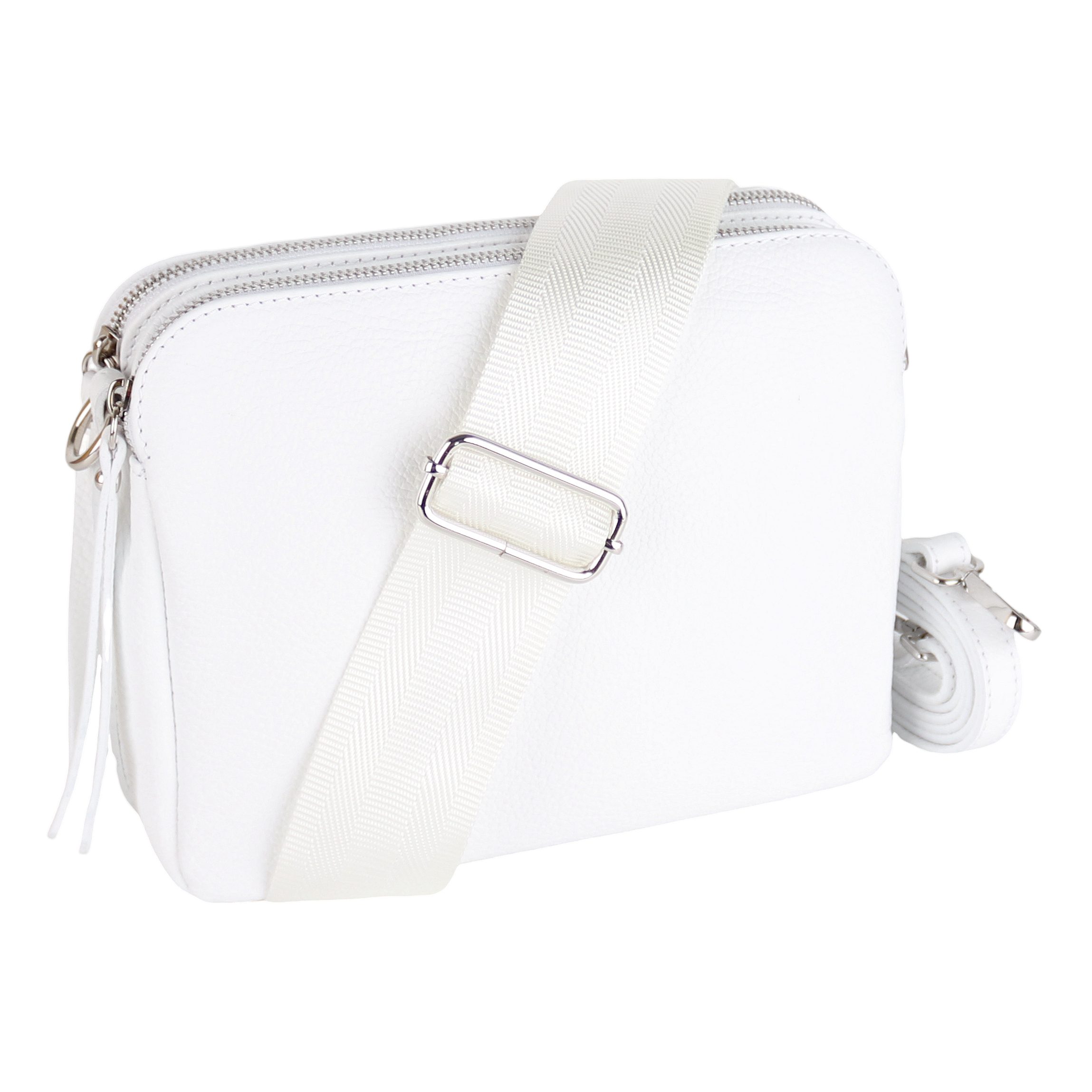 MIRROSI Schultertasche aus Echtleder, hergestellt in Italien, mit 2 Riemen (ca.24x18x9cm), Umhängetasche, Crossbody Bag, verstellbaren Schulterriemen