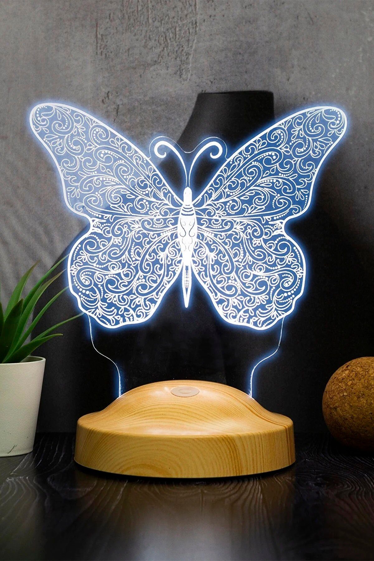 LED 7 Enkelin, Geburtstagsgeschenk, für fest Butterfly Schmetterling Geschenkelampe integriert, Leuchte Mädchen Weihnachtsgeschenk Farben Nachttischlampe Tochter, 3D Gravur Nachtlicht