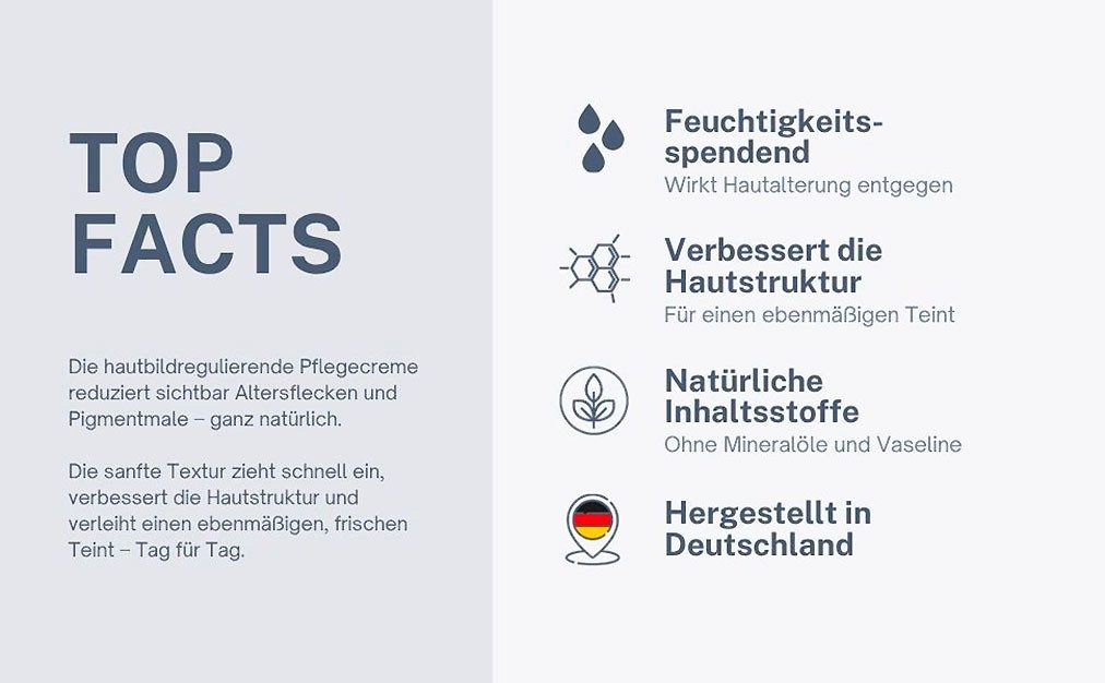 Hydas Gesichtspflege DermaAktiv Hautbildregulierende Pflegecreme, Reduzierung von Pigment- und Altersflecken, fördert den Hautzellschutz