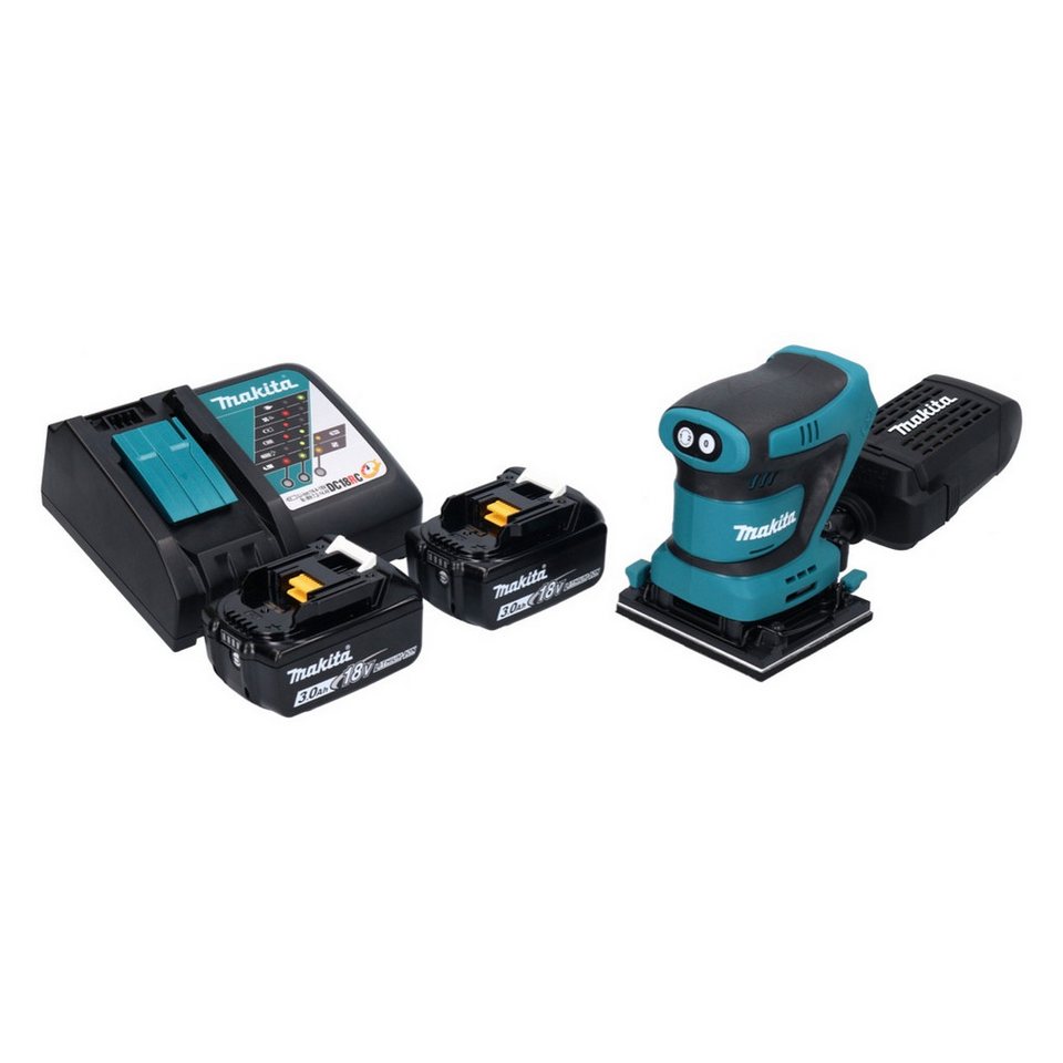 Thumbnail - Makita Exzenterschleifer DBO 480 RF Akku Schwingschleifer 18 V 112 x 102 mm + 2x Akku 3,0 Ah +