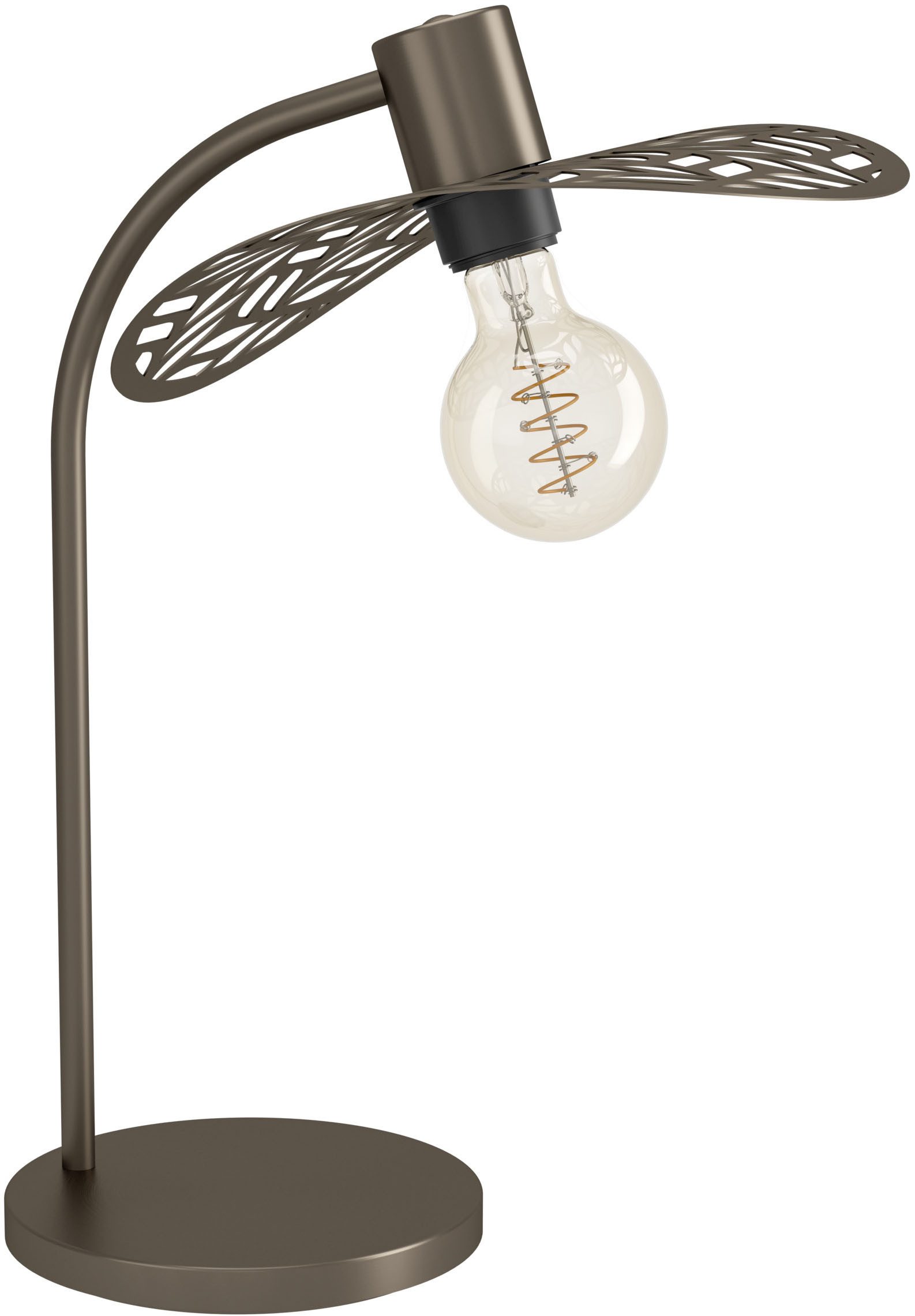EGLO Tischleuchte SWABY Tischlampe - Stahl - E27 - 1X60W - IP20, Ein-/Ausschalter, ohne Leuchtmittel, L33,5 x B30 x H46,5 cm, Nachttischlampe, Leselampe, Nachttischleuchte