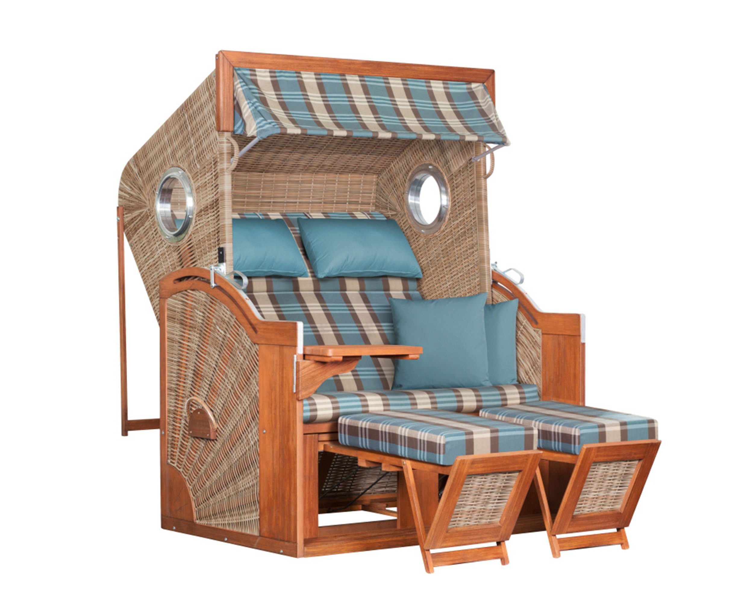 deVries PURE® Strandkorb »Seaside XL PE griseum Des. 436 braun natur
