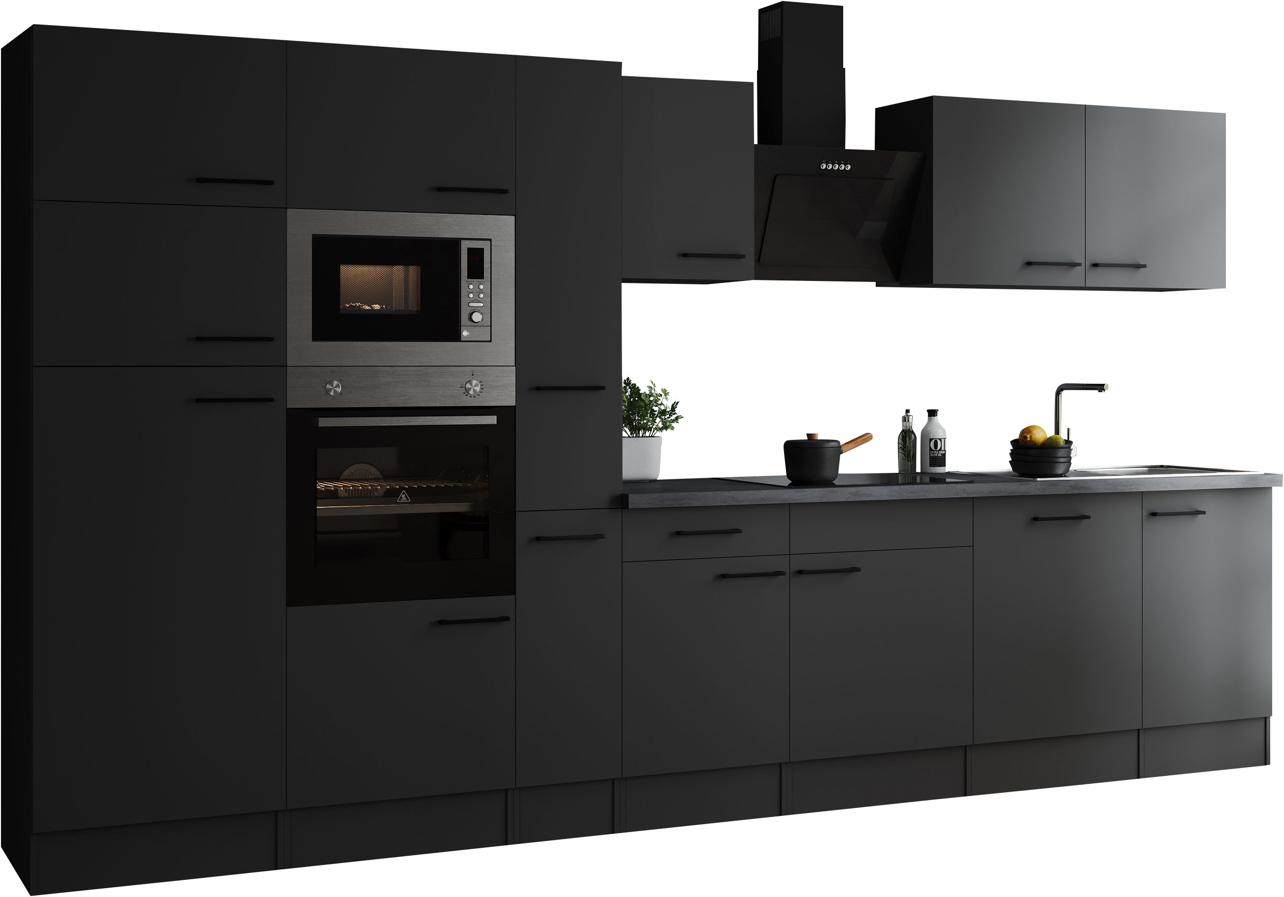 RESPEKTA Küchenzeile Oliver, Breite 370 cm, 90 cm Arbeitshöhe, in exklusiver Konfiguration für OTTO