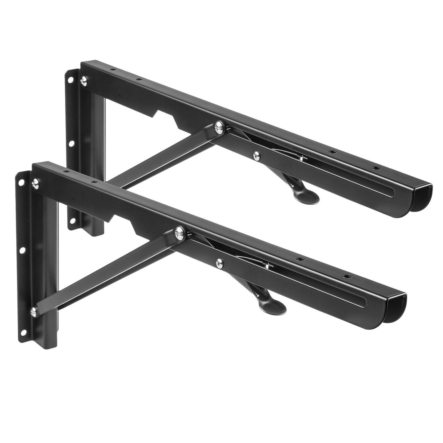 Maclean Halterung MC-876 2x Klappbare Wandhalterung Regalträger bis 50 kg, (2-tlg., Klappbar 90°, Wandmontage für Werkstatt, Garage, Küche & Keller)