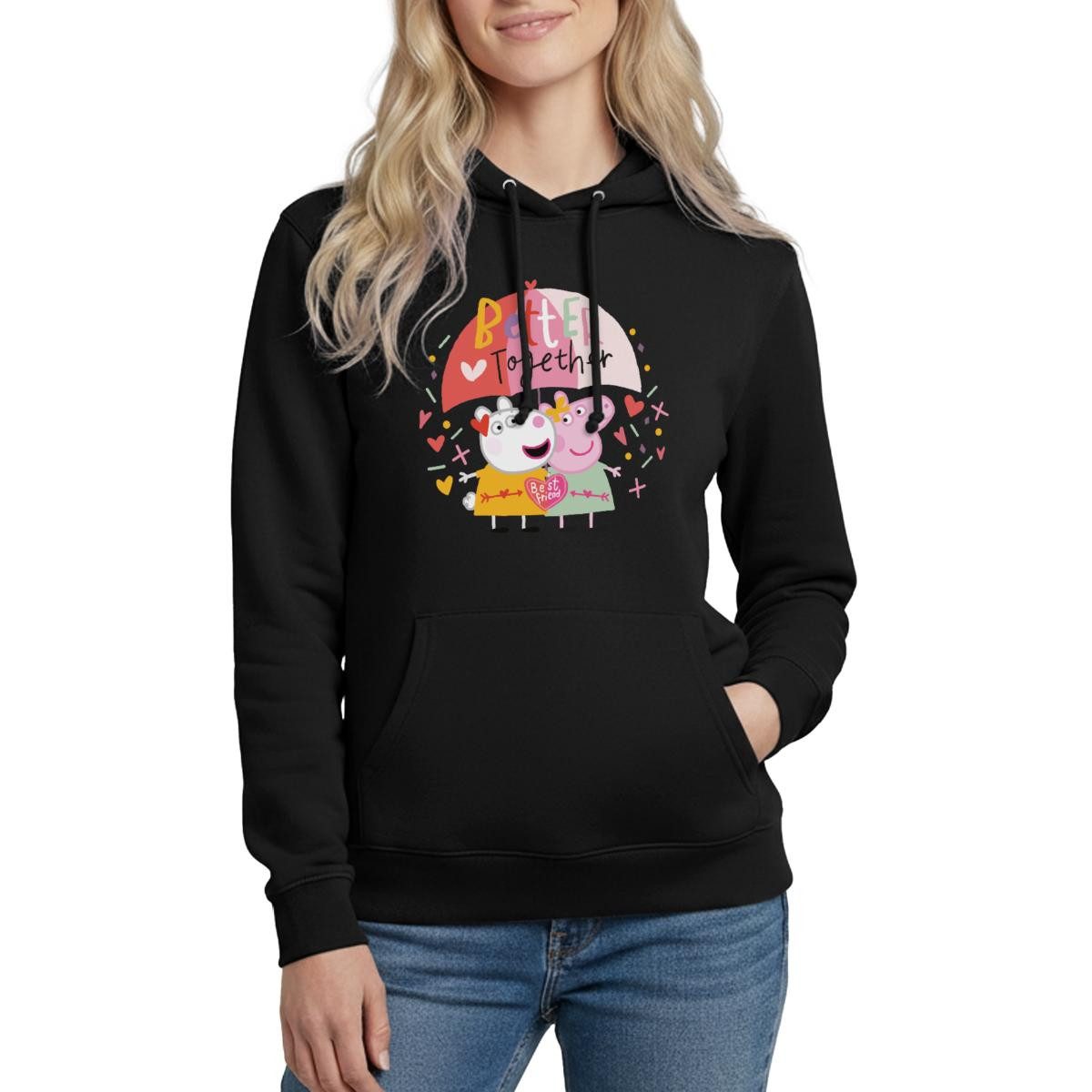 Spreadshirt Hoodie Peppa Wutz Und Luzie Locke Better Together Damen Hoodie (1-tlg)