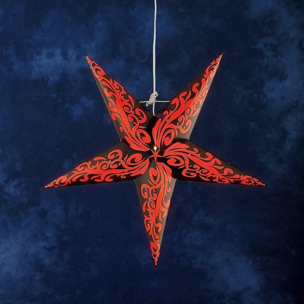 KONSTSMIDE Dekostern 2954-570 Leuchter Papierstern Papierleuchte rot/schwar günstig online kaufen