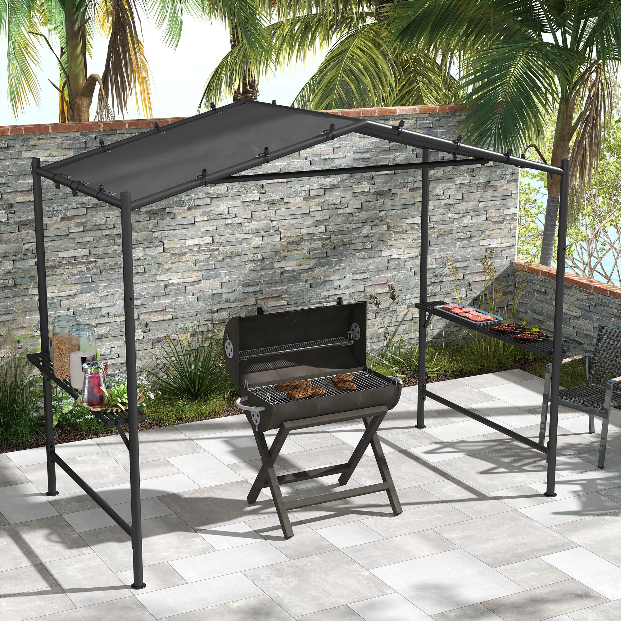 Outsunny Grillpavillon ca. 3 x 1,5m günstig online kaufen