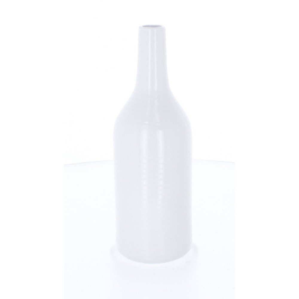 Dekovase Vase Flasche weiß - ca. 7 x 7 x 20 cm