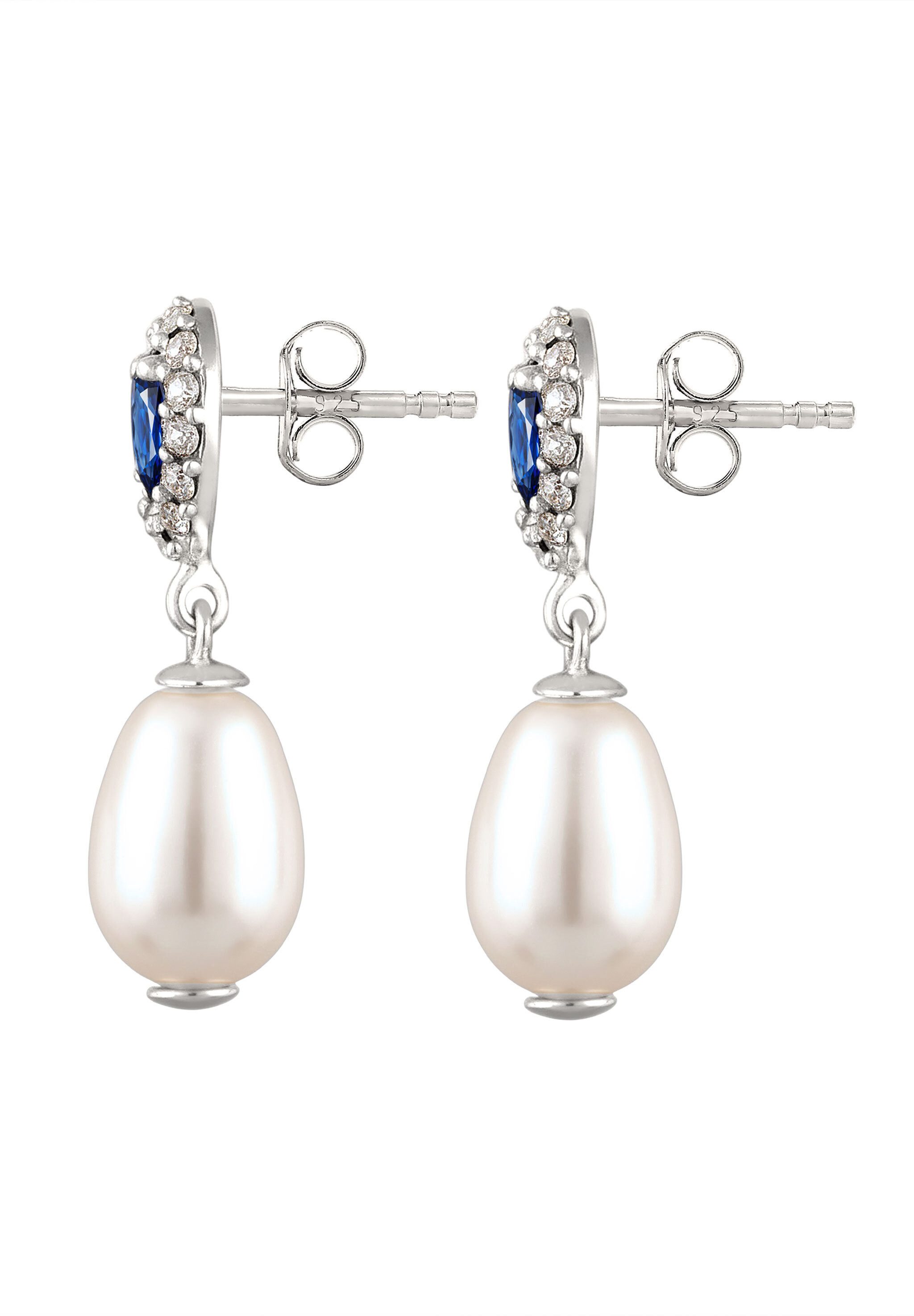 Elli Perlenohrringe Ohrstecker Tropfen mit Swarovski® Kristallen 925 Sterling Silber