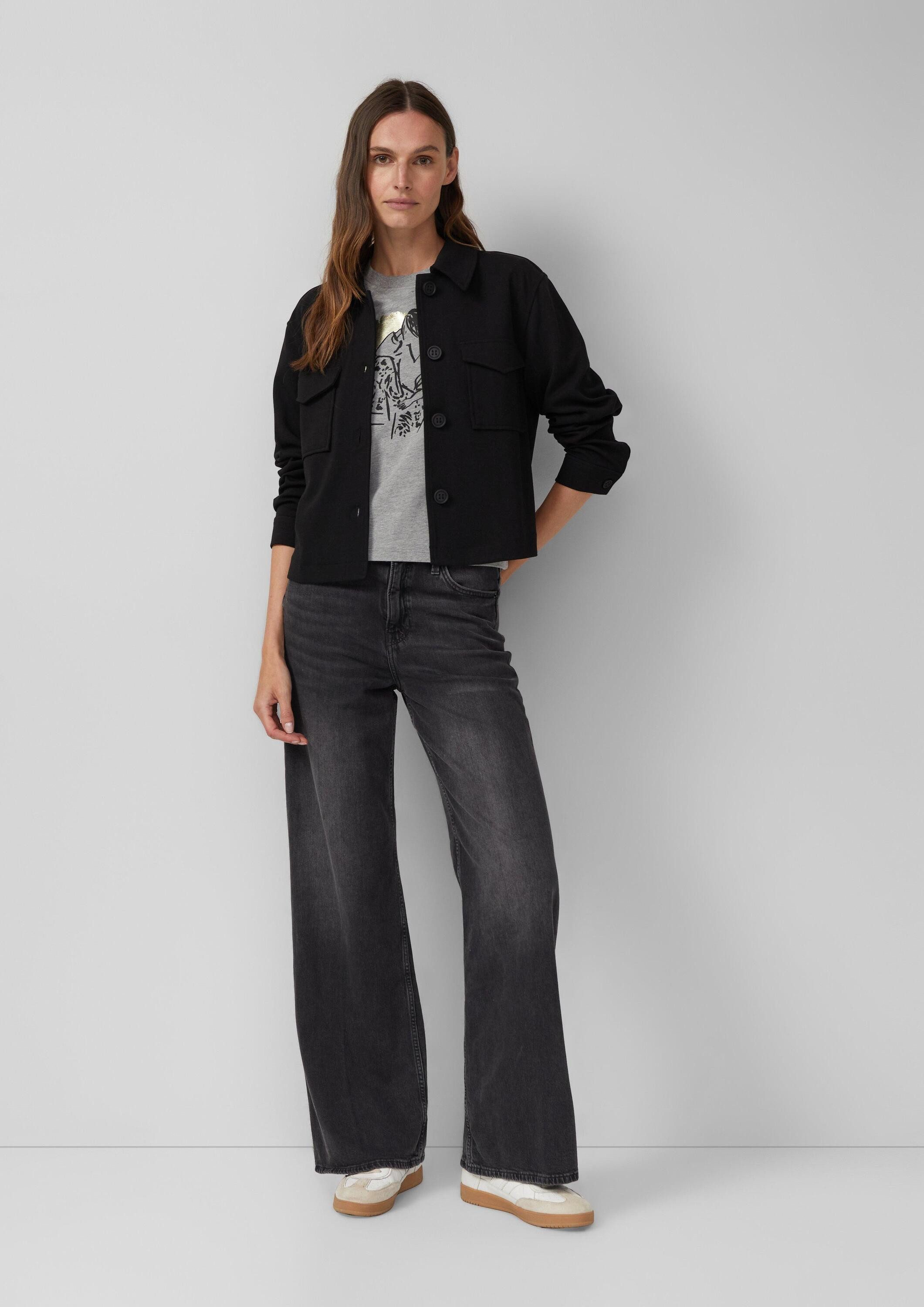 s.Oliver Kurzarmshirt T-Shirt T-Shirt mit Folien-Print