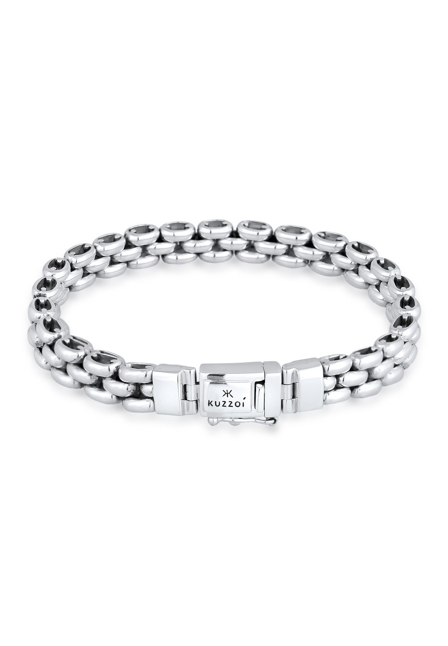 Kuzzoi Silberarmband Herren Trend Glieder Kette Oxidiert 925 Silber