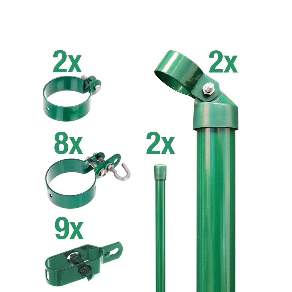 Alberts Zaun Alberts 600778 Zaunanschluss-Set Wellengittertor an Maschendrahtzaun, Alberts Zaunanschlussset Maschendraht Wellengittertor Einbetonieren 81